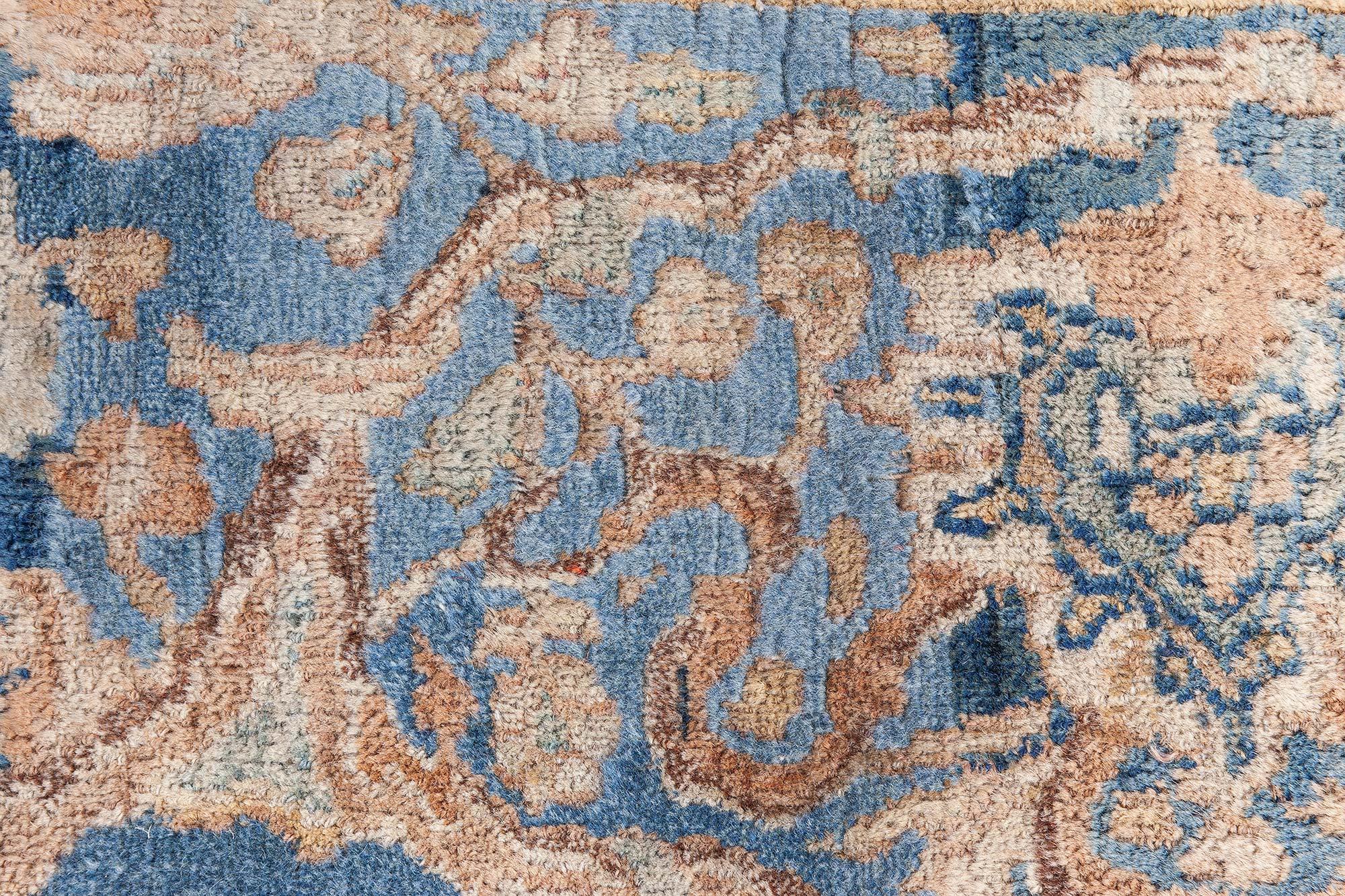 Doris Leslie Blauer antiker persischer Khorassan-Wollteppich, handgefertigt (Handgeknüpft) im Angebot