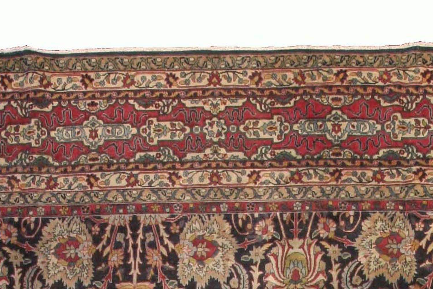 Doris Leslie Blau Antique Persian Kirman Botanic Handmade Wool Rug For Sale 1