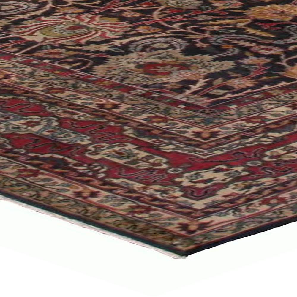 Doris Leslie Blau Antique Persian Kirman Botanic Handmade Wool Rug For Sale 3