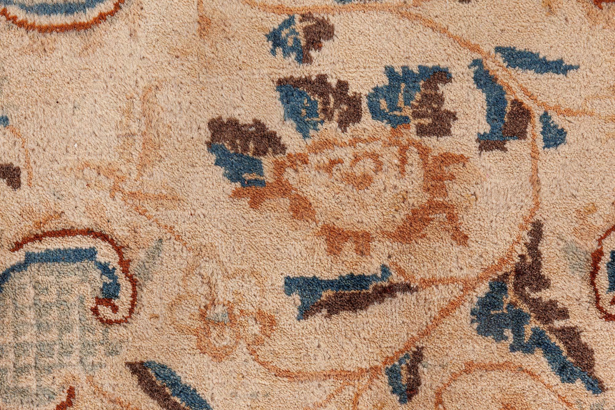 Antiquités - Tapis persan en laine Kirman fait à la main
Taille : 12'4