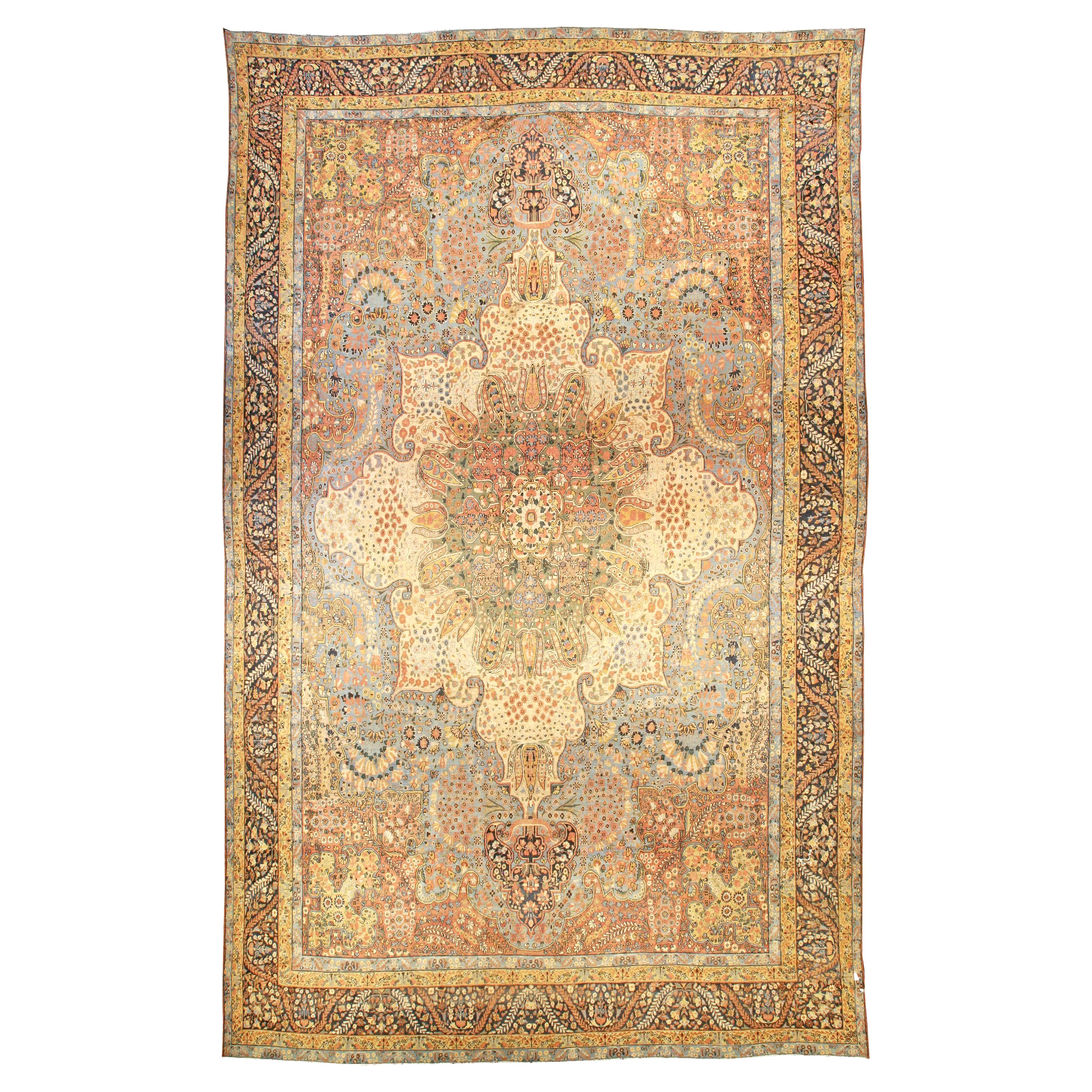 Tappeto in lana antico persiano Kirman fatto a mano Doris Leslie Blau