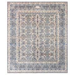 Doris Leslie Blau Alfombra Persa Antigua de Lana Kirman Hecha a Mano