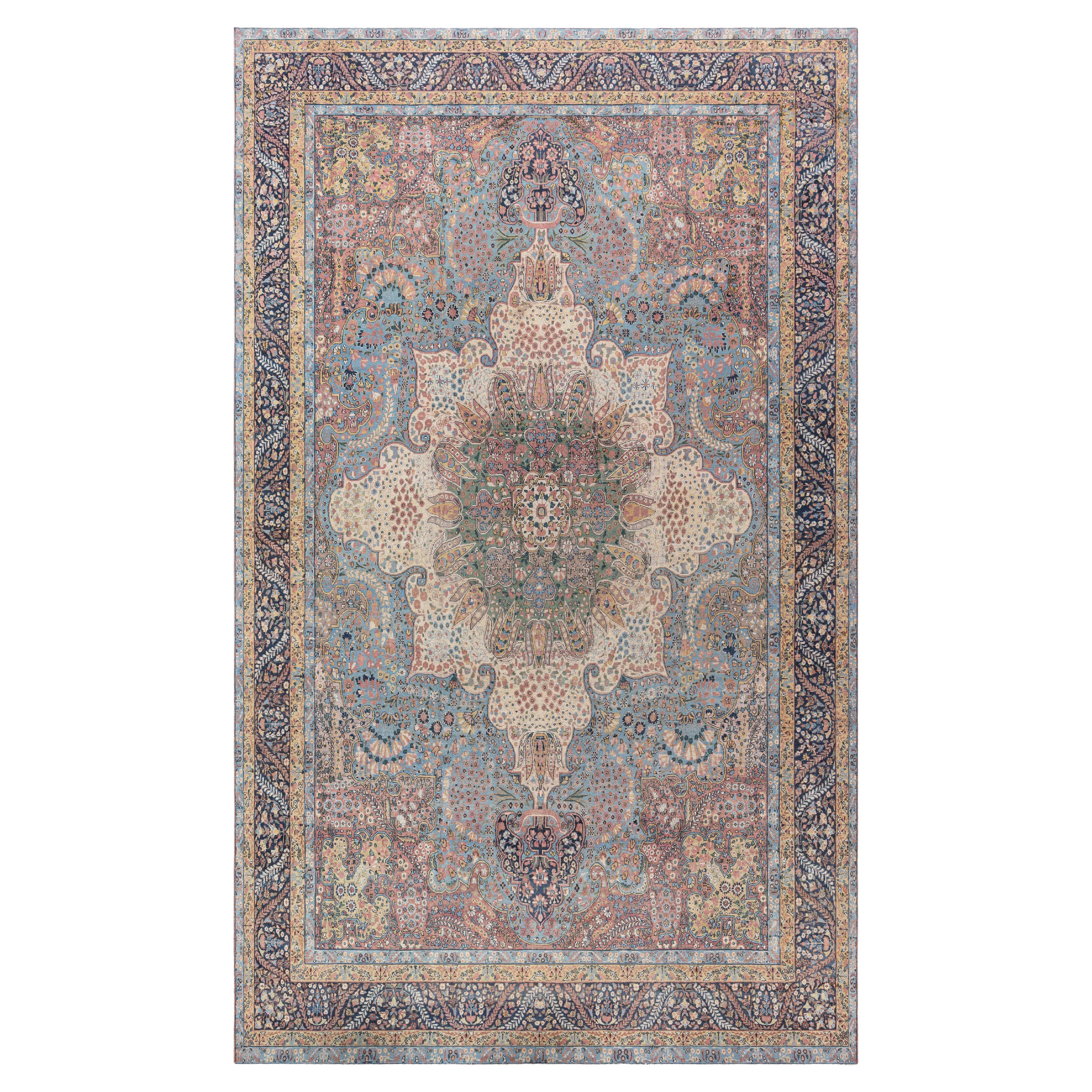 Doris Leslie Blau Antique Persian Kirman Handmade Wool Rug