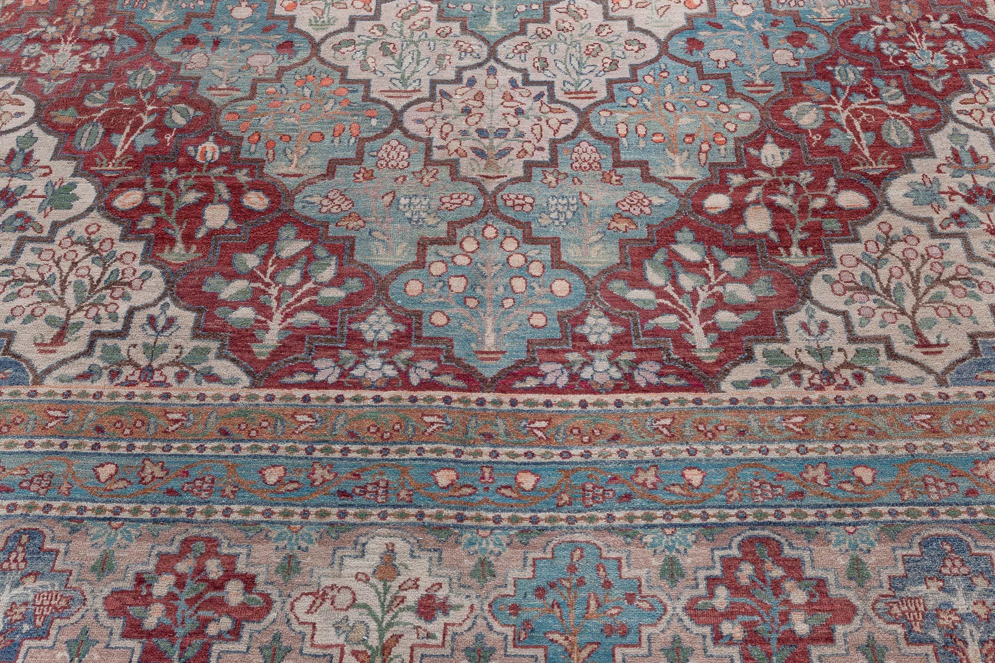 Tessuto a mano Tappeto antico persiano Kirman Doris Leslie Blau in vendita