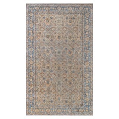 Doris Leslie Blau Antique Persian Kirman Yellow Handmade Wool Rug