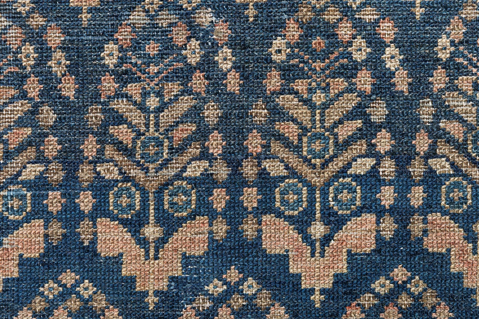Doris Leslie Blau Antique Persian Malayer Orange Handwoven Wool Rug In Good Condition For Sale In New York, NY