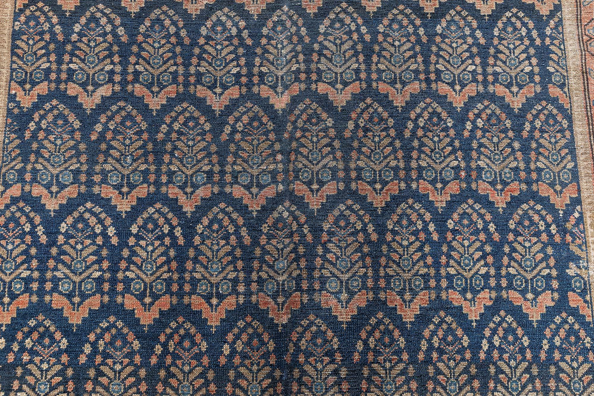 Doris Leslie Blau Antique Persian Malayer Orange Handwoven Wool Rug For Sale 1