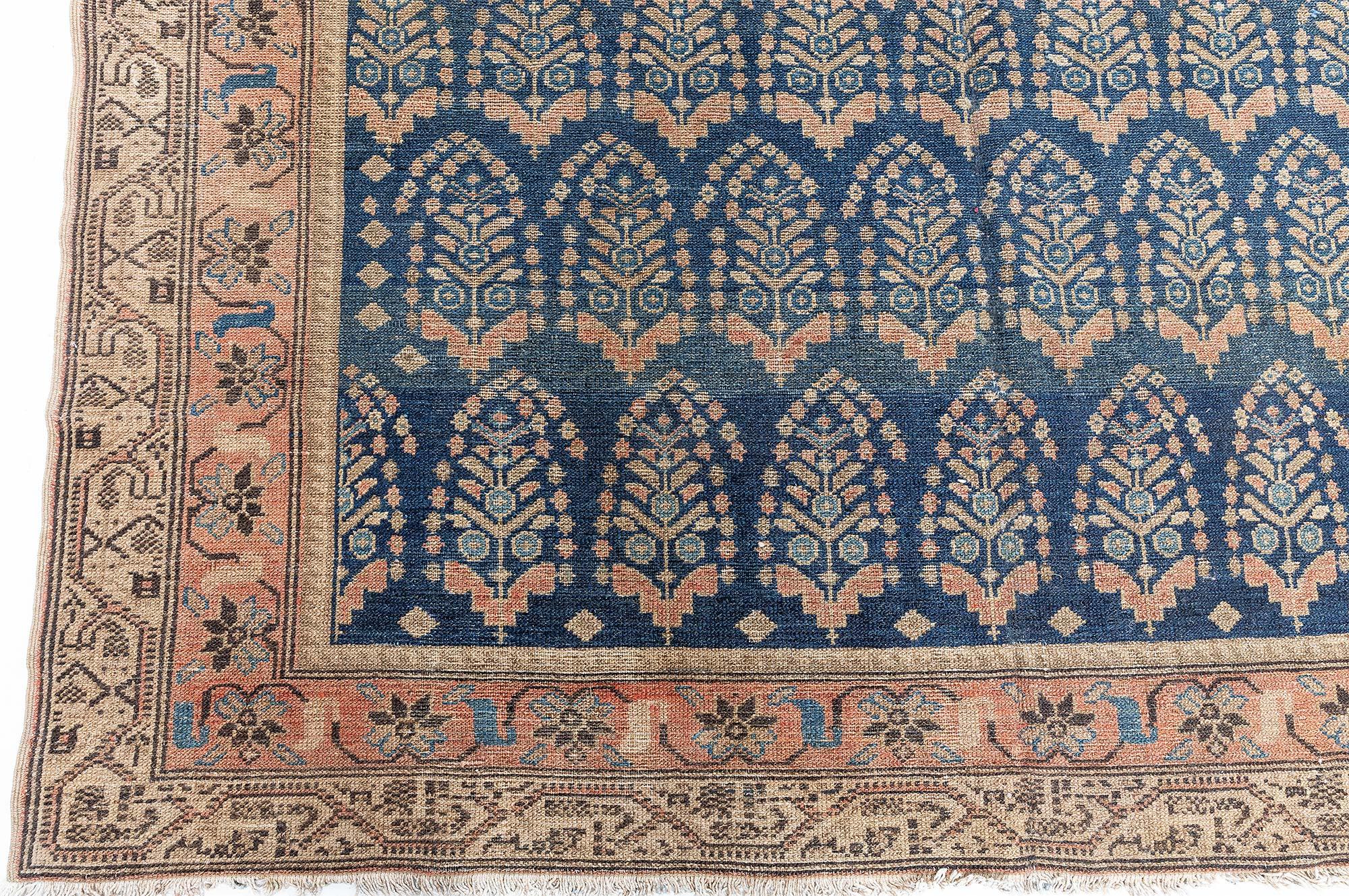 Doris Leslie Blau Antique Persian Malayer Orange Handwoven Wool Rug For Sale 3