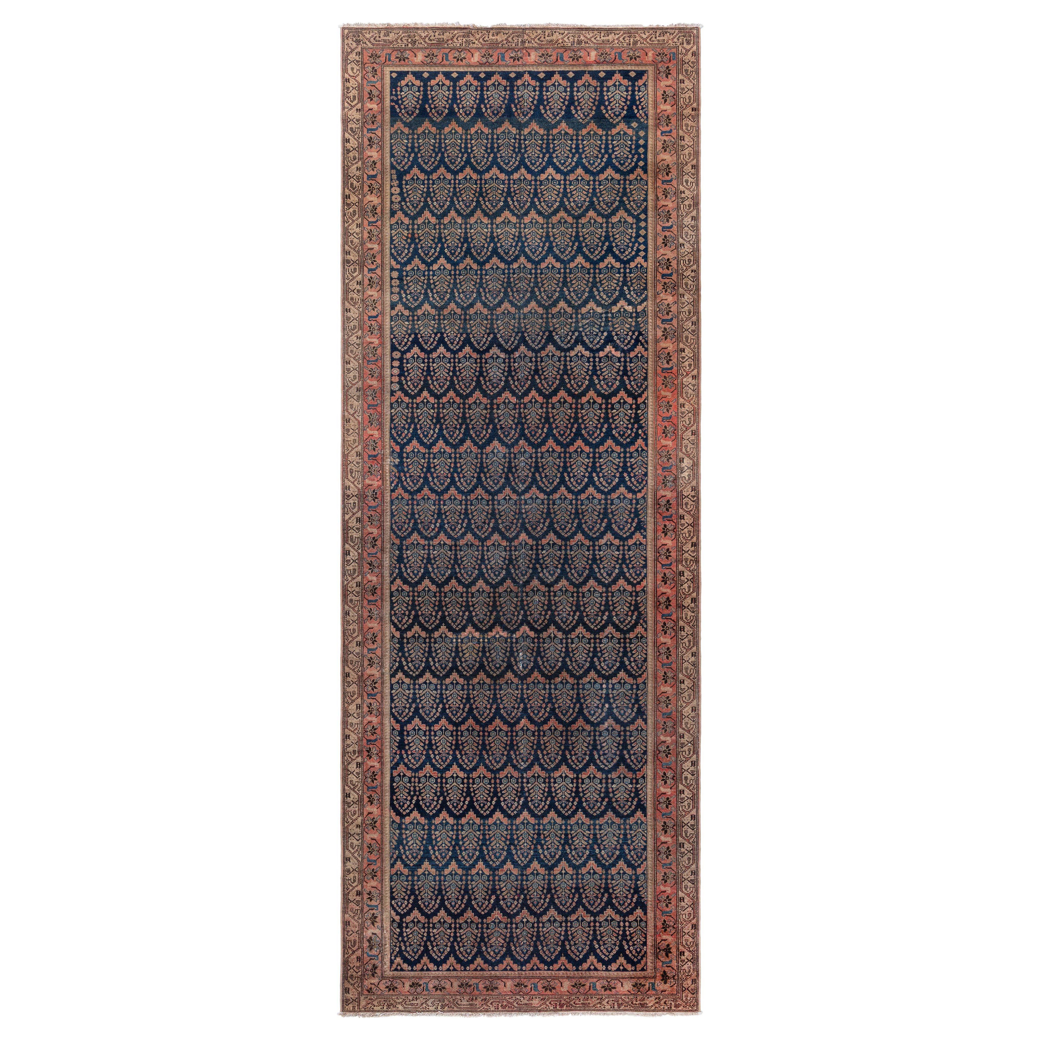 Doris Leslie Blau Tappeto antico persiano Malayer arancione tessuto a mano in lana