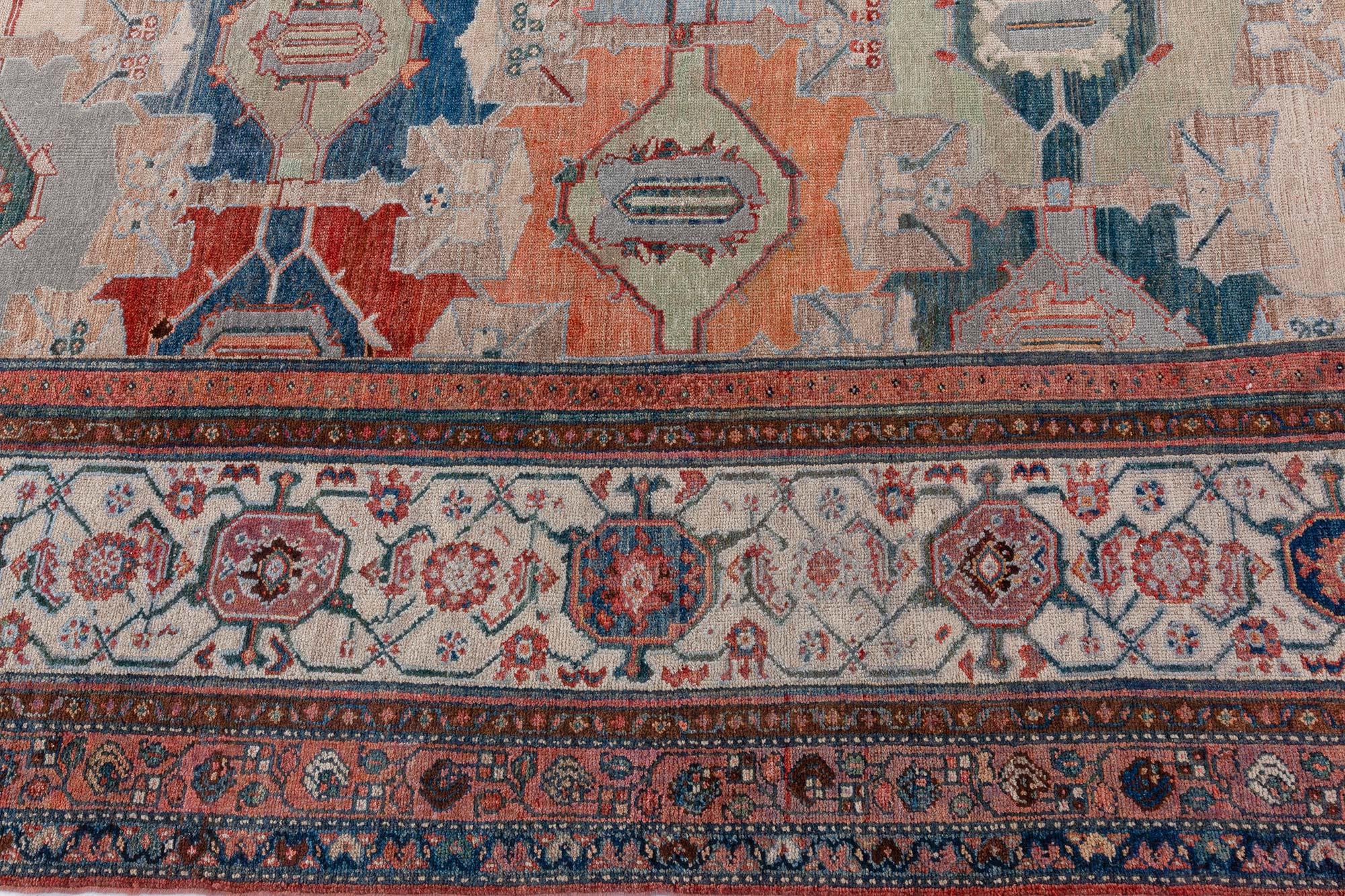 Doris Leslie Blauer antiker persischer Malayer-Teppich aus Persien (Persisch) im Angebot