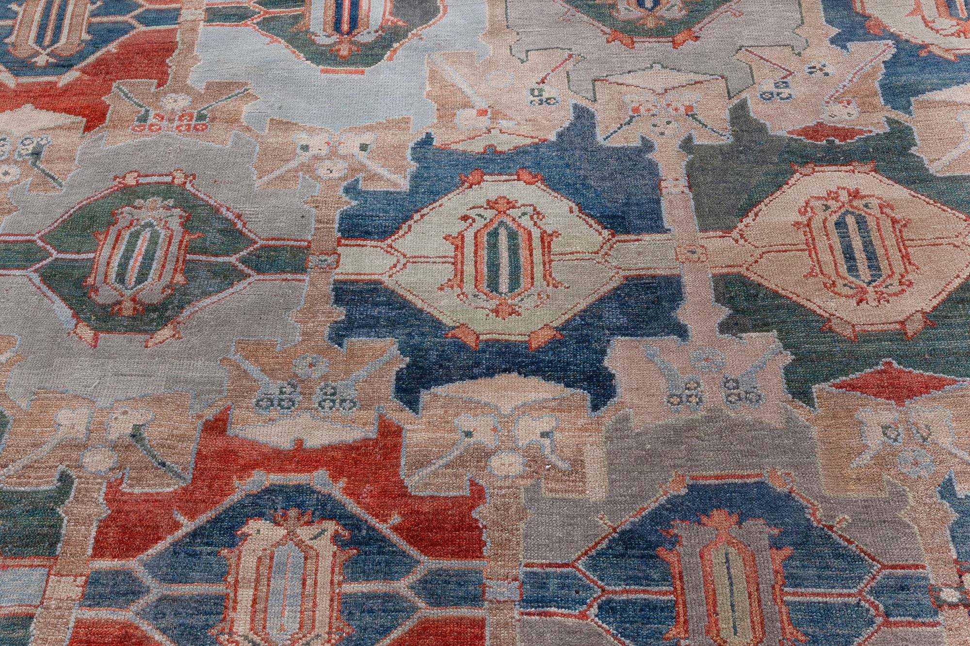 Doris Leslie Blauer antiker persischer Malayer-Teppich aus Persien im Zustand „Gut“ im Angebot in New York, NY