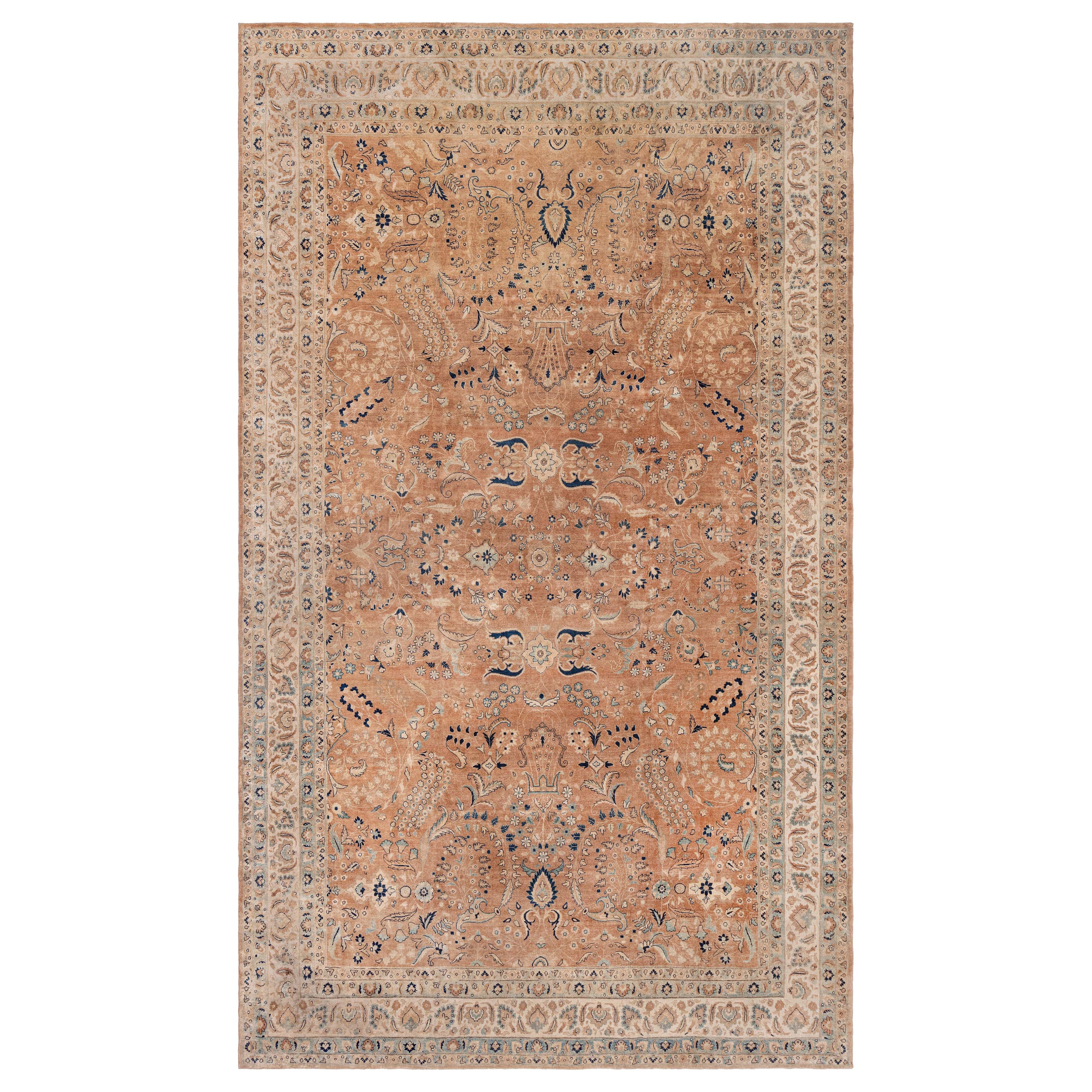 Doris Leslie Blau Alfombra persa antigua de lana hecha a mano Meshad