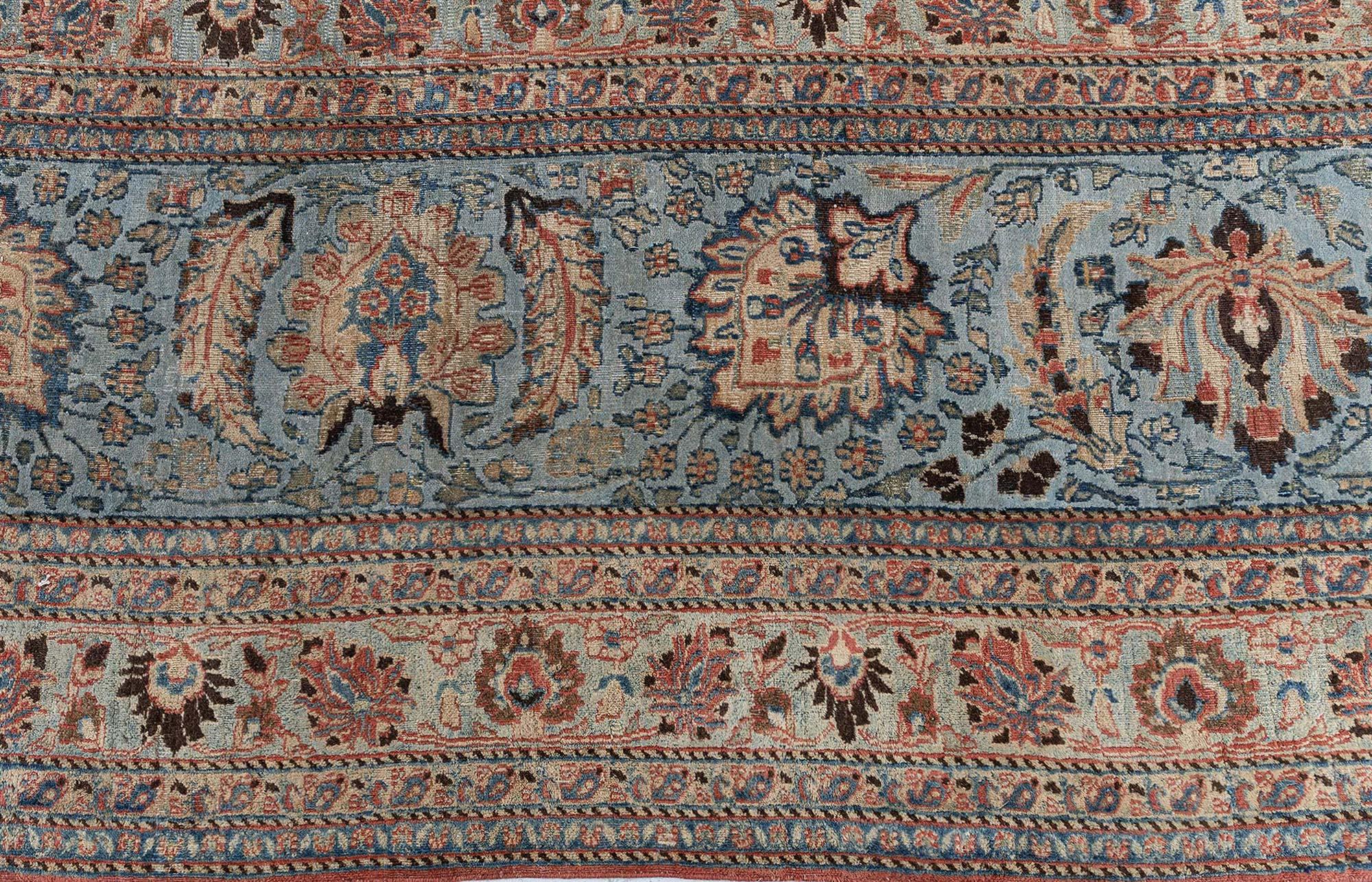 Wool Doris Leslie Blau Antique Persian Meshad Rug For Sale