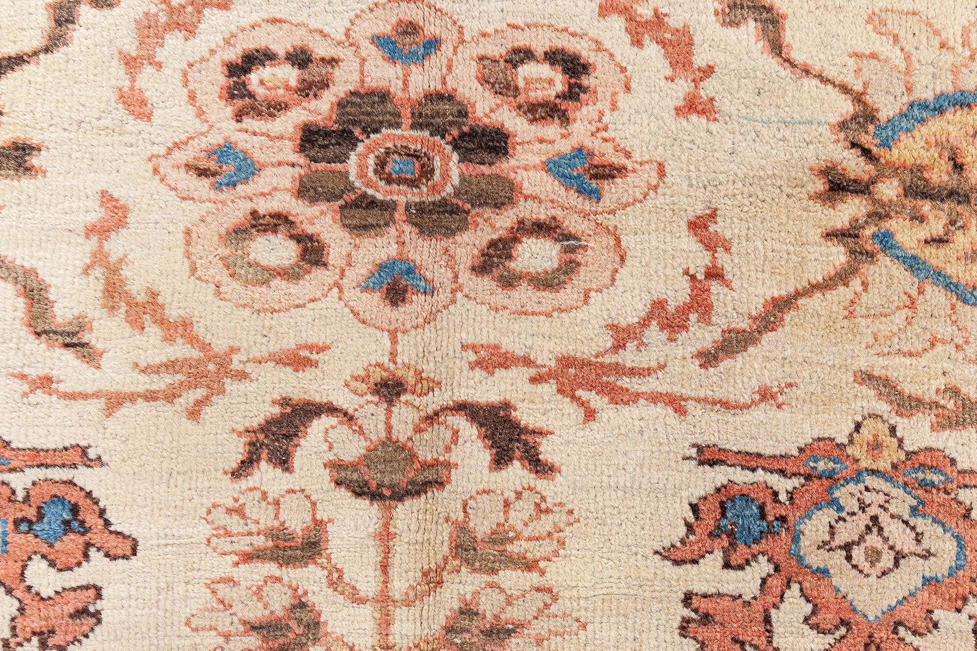 Doris Leslie Blauer antiker persischer Sultanabad-Wollteppich, handgefertigt (Persisch) im Angebot