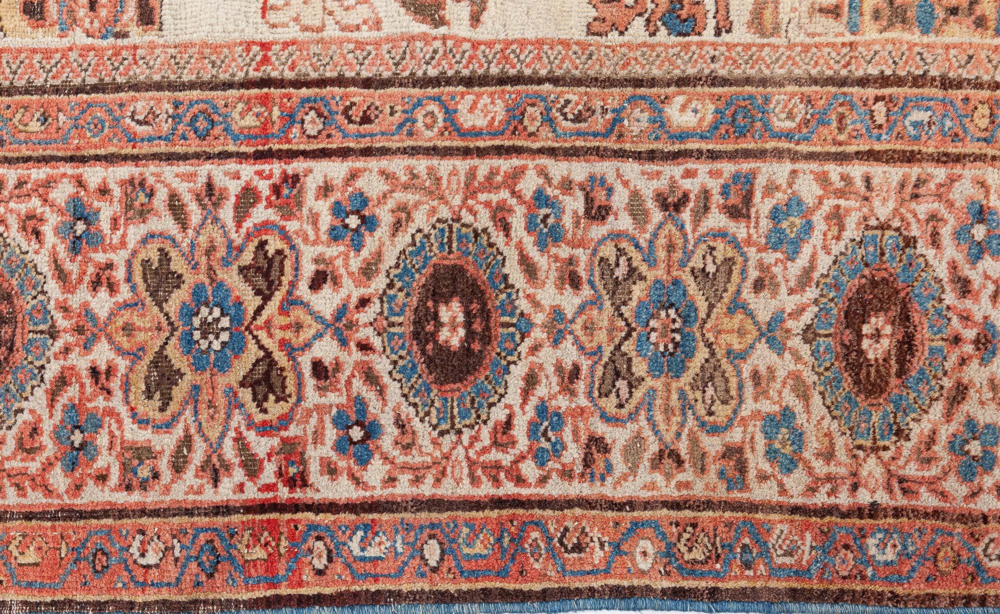 Doris Leslie Blauer antiker persischer Sultanabad-Wollteppich, handgefertigt (Wolle) im Angebot