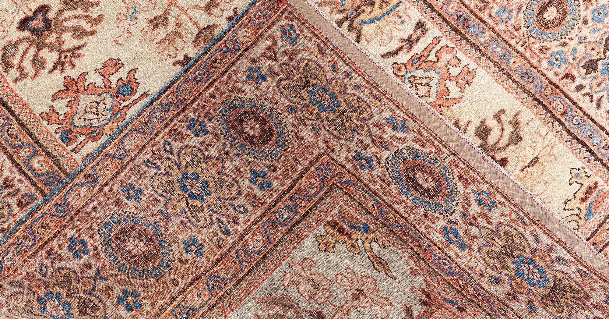 Doris Leslie Blauer antiker persischer Sultanabad-Wollteppich, handgefertigt im Angebot 2