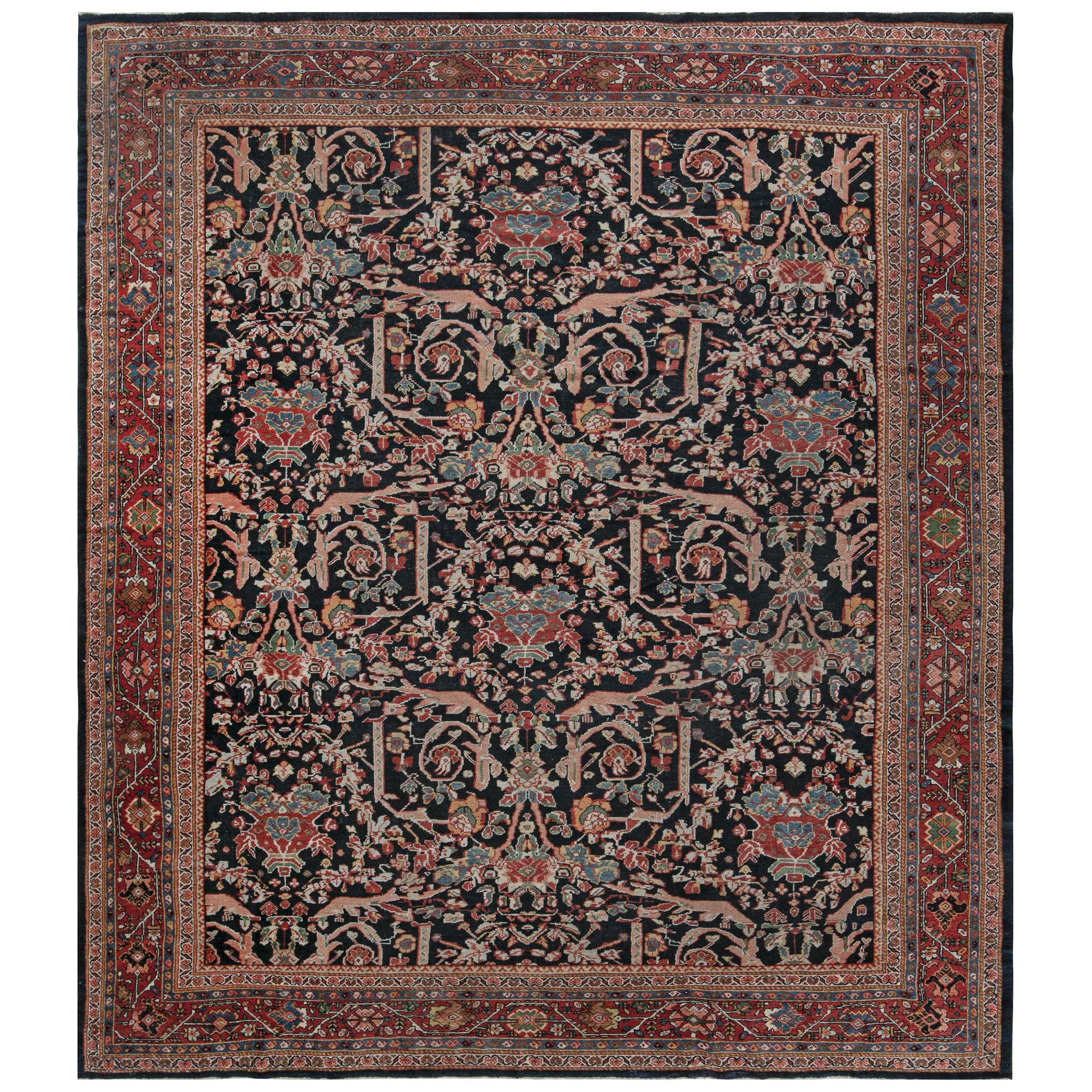 Doris Leslie Blau Tappeto antico persiano Sultanabad in lana fatto a mano in vendita