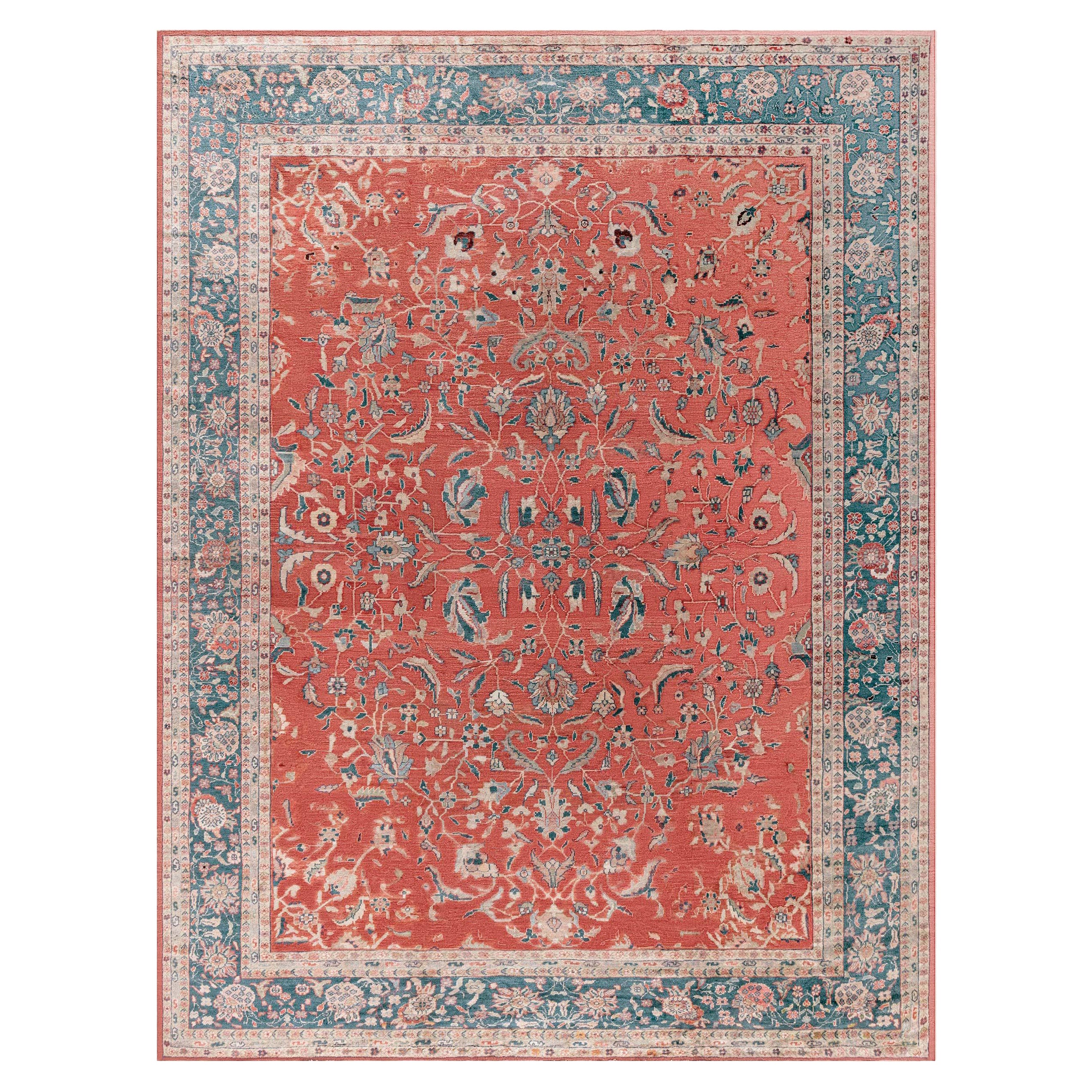 Tapis persan ancien Sultanabad rouge en laine fait à la main Doris Leslie Blau