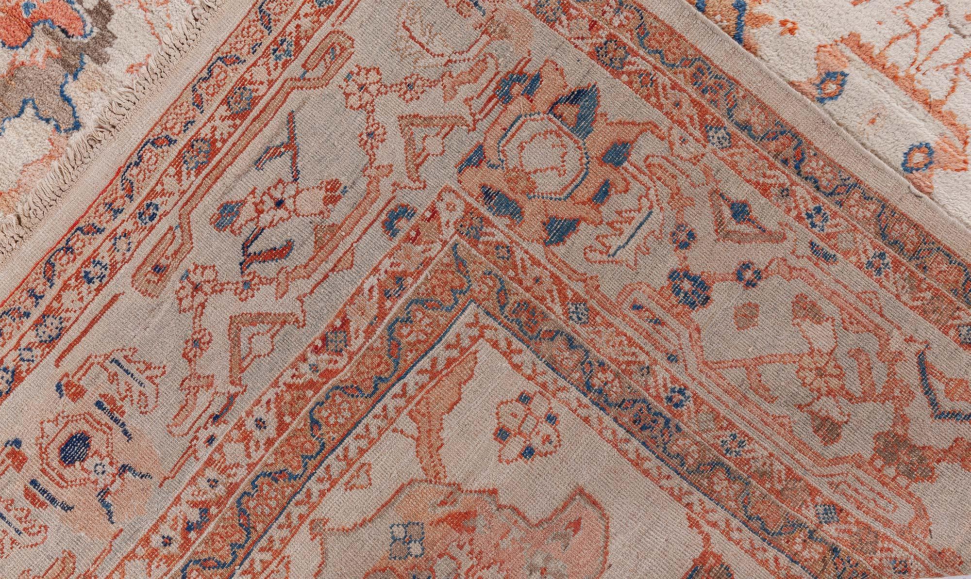 Doris Leslie Blauer antiker persischer Sultanabad-Teppich in Blau im Angebot 3