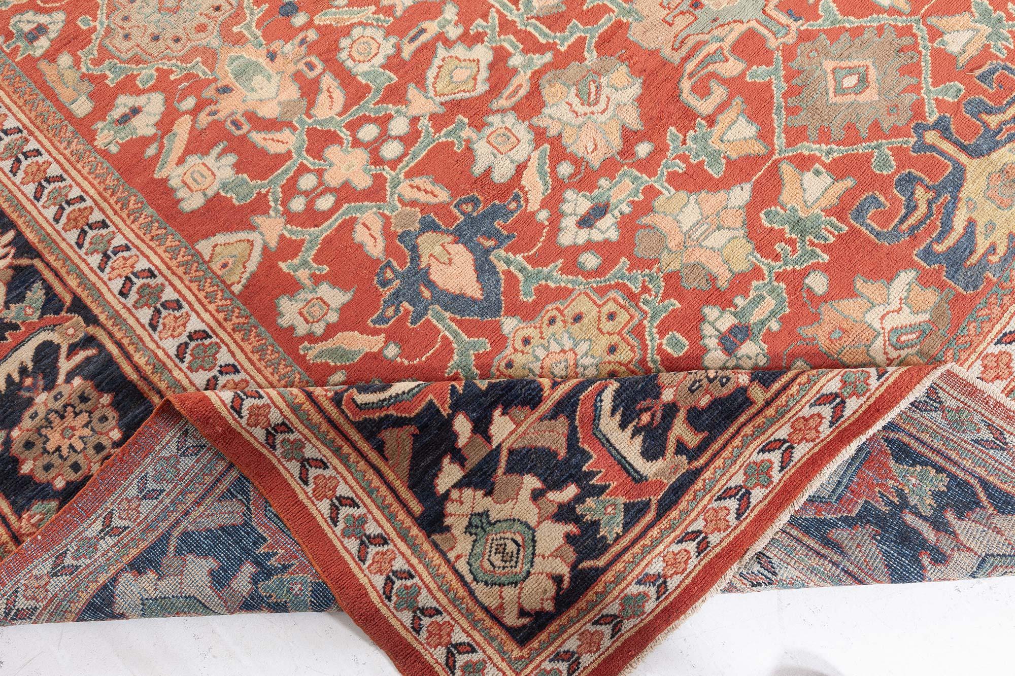 Doris Leslie Blauer antiker persischer Sultanabad-Teppich in Blau (20. Jahrhundert) im Angebot