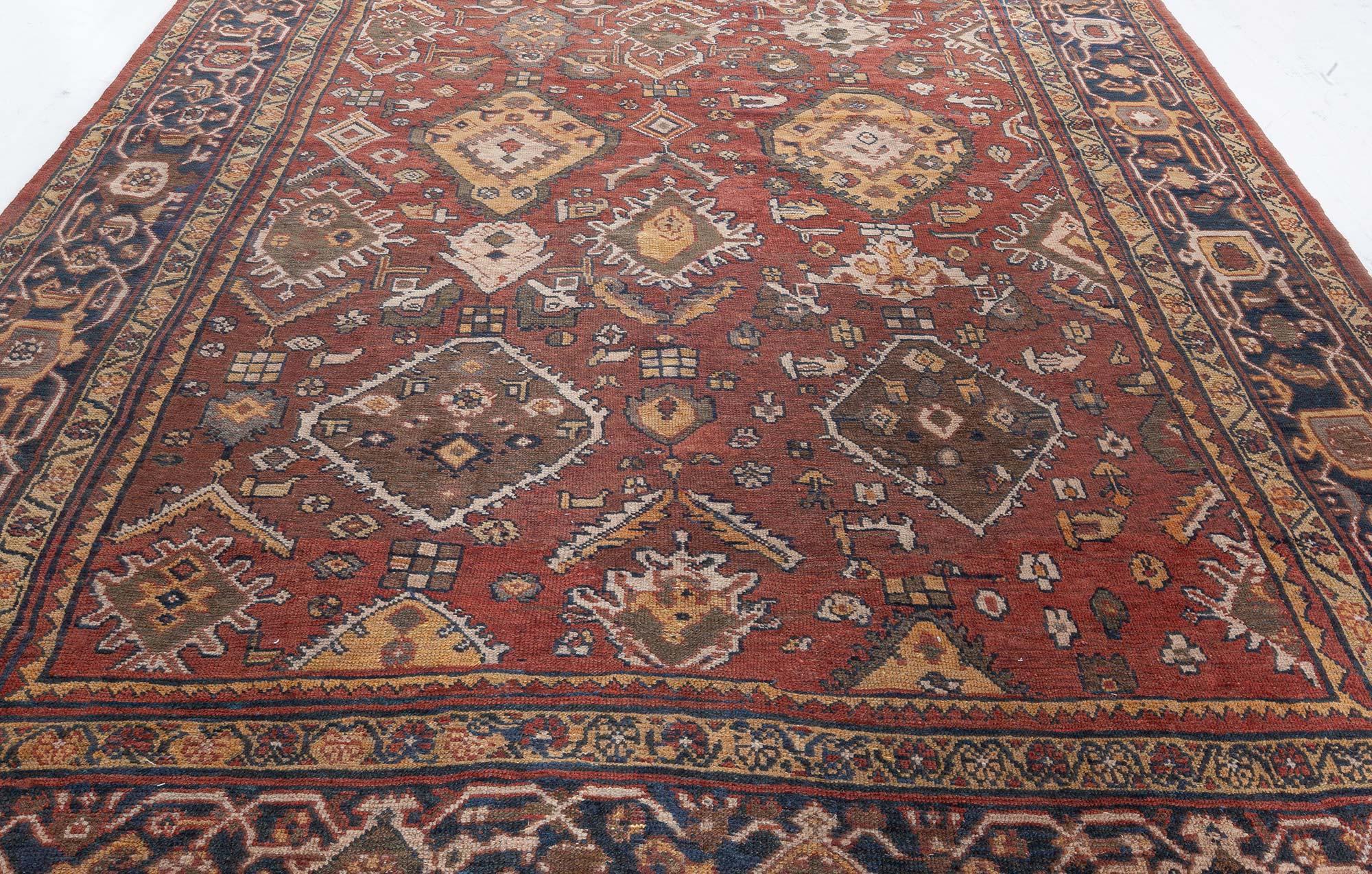 Doris Leslie Blauer antiker persischer Sultanabad-Teppich in Blau (20. Jahrhundert) im Angebot