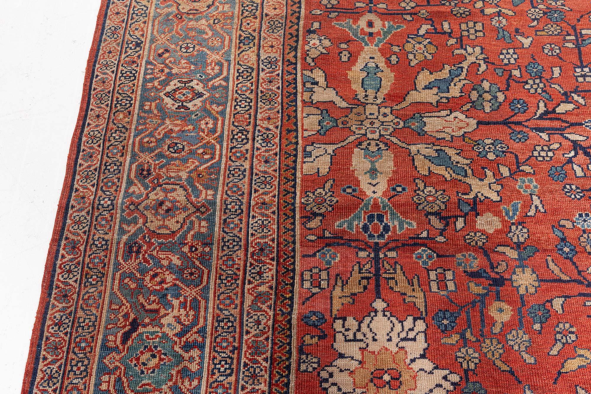 Doris Leslie Blauer antiker persischer Sultanabad-Teppich in Blau (Wolle) im Angebot