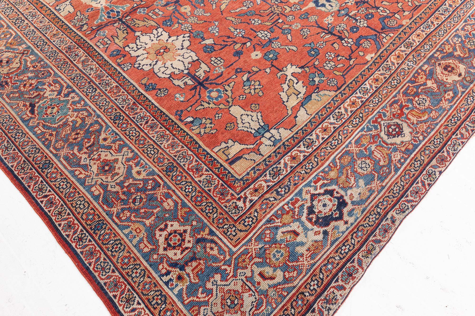 Doris Leslie Blauer antiker persischer Sultanabad-Teppich in Blau (Wolle) im Angebot