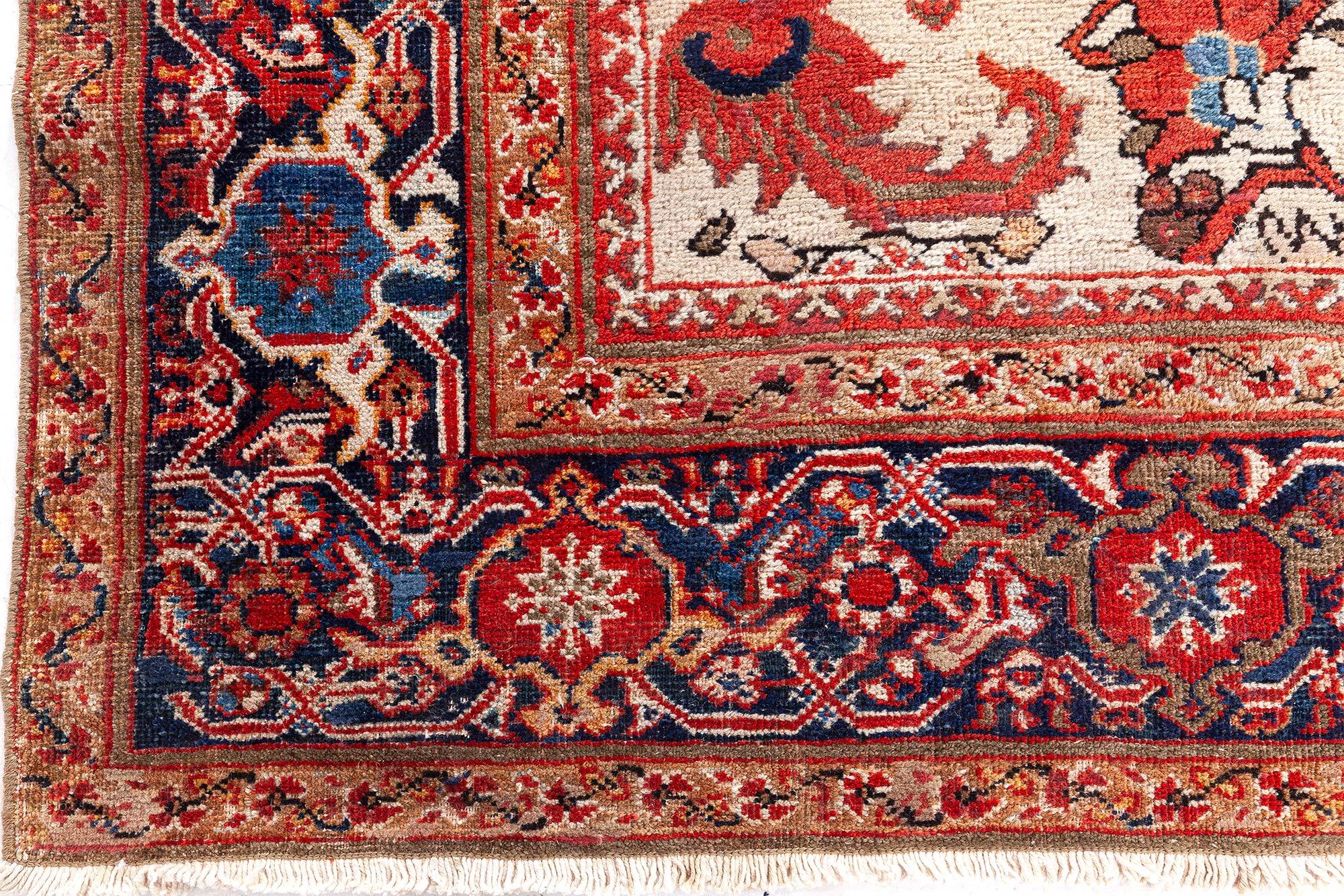 Doris Leslie Blauer antiker persischer Sultanabad-Teppich in Blau im Angebot 1