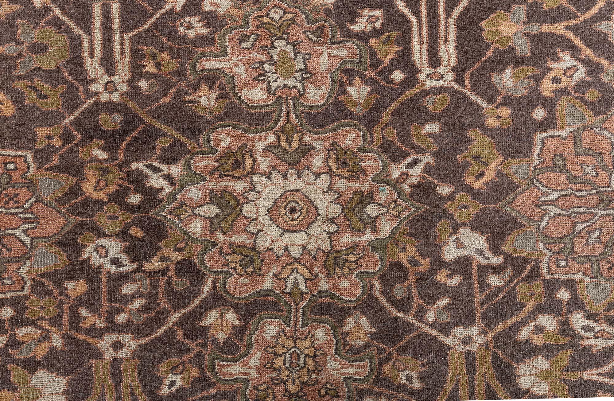 Doris Leslie Blauer antiker persischer Sultanabad-Teppich in Blau im Angebot 2