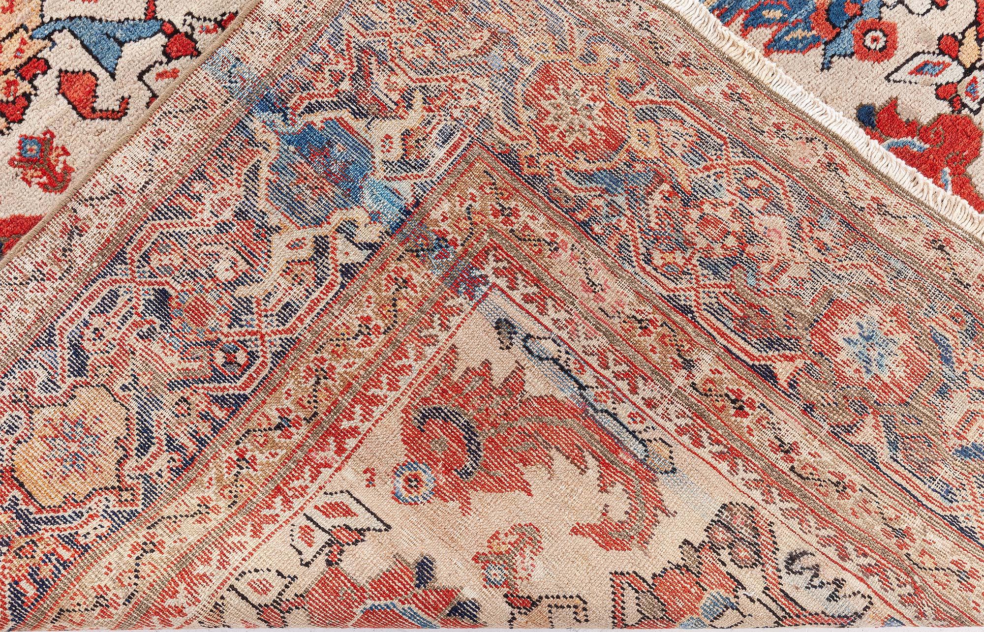 Doris Leslie Blauer antiker persischer Sultanabad-Teppich in Blau im Angebot 2