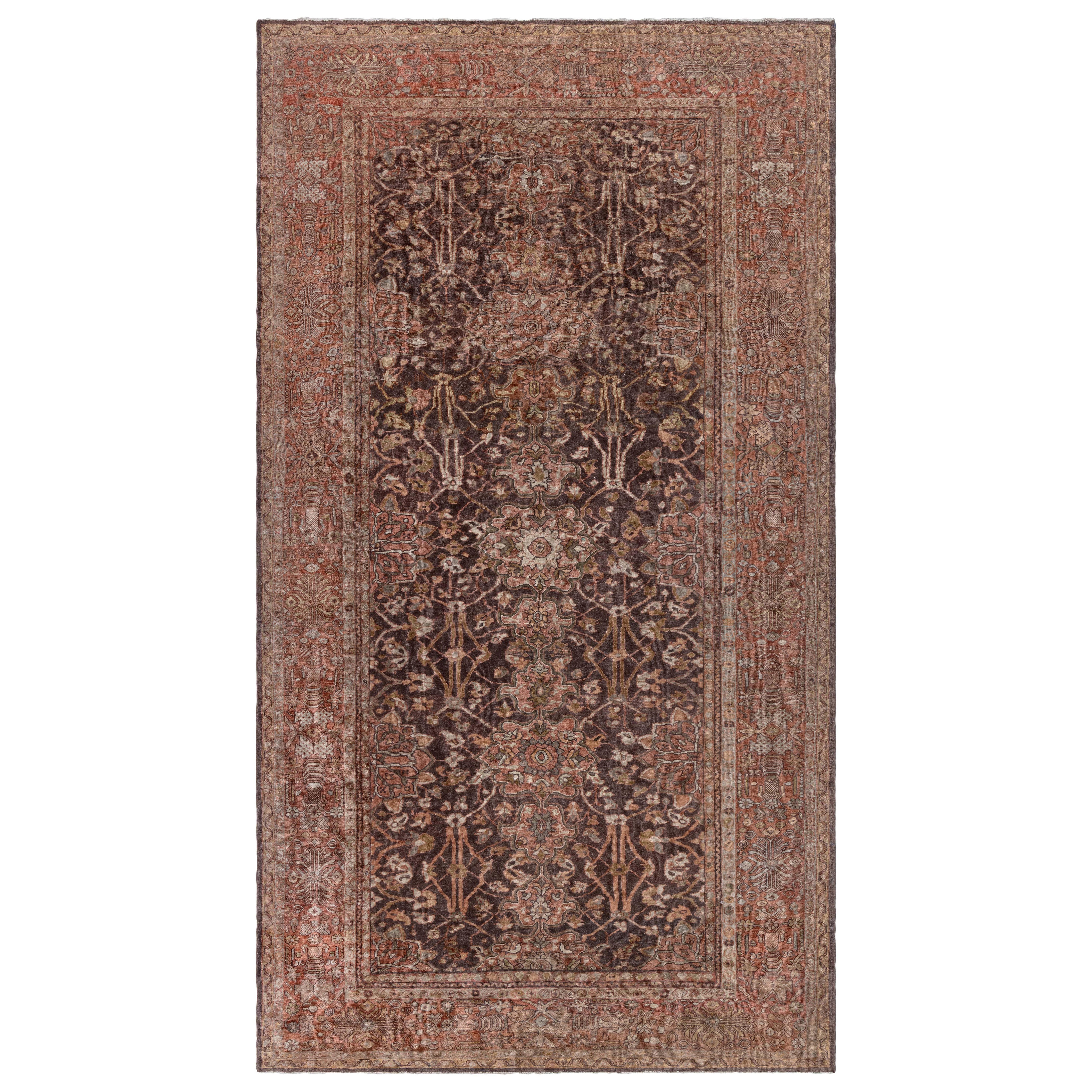 Doris Leslie Blauer antiker persischer Sultanabad-Teppich in Blau