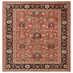 Doris Leslie Blauer antiker persischer Sultanabad-Teppich in Blau