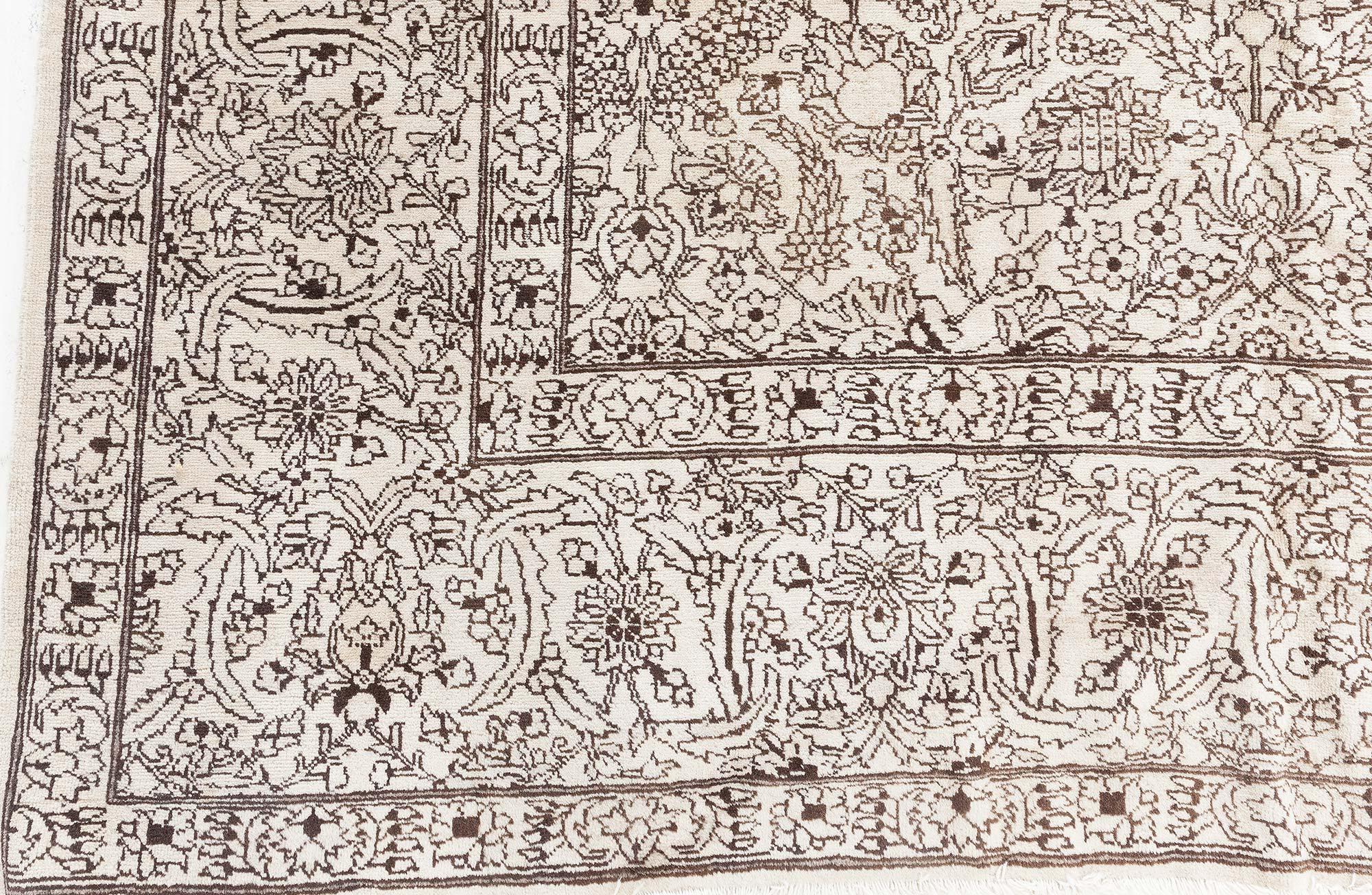 Doris Leslie Blau Antique Persian Tabriz Beige and Brown Rug im Zustand „Gut“ im Angebot in New York, NY