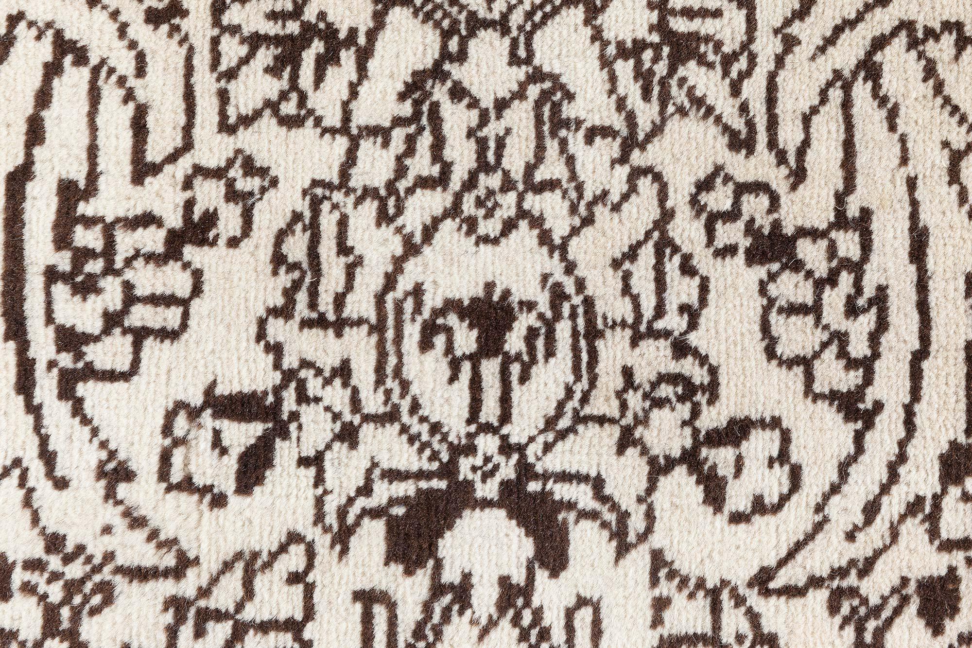 Doris Leslie Blau Antique Persian Tabriz Beige and Brown Rug (20. Jahrhundert) im Angebot