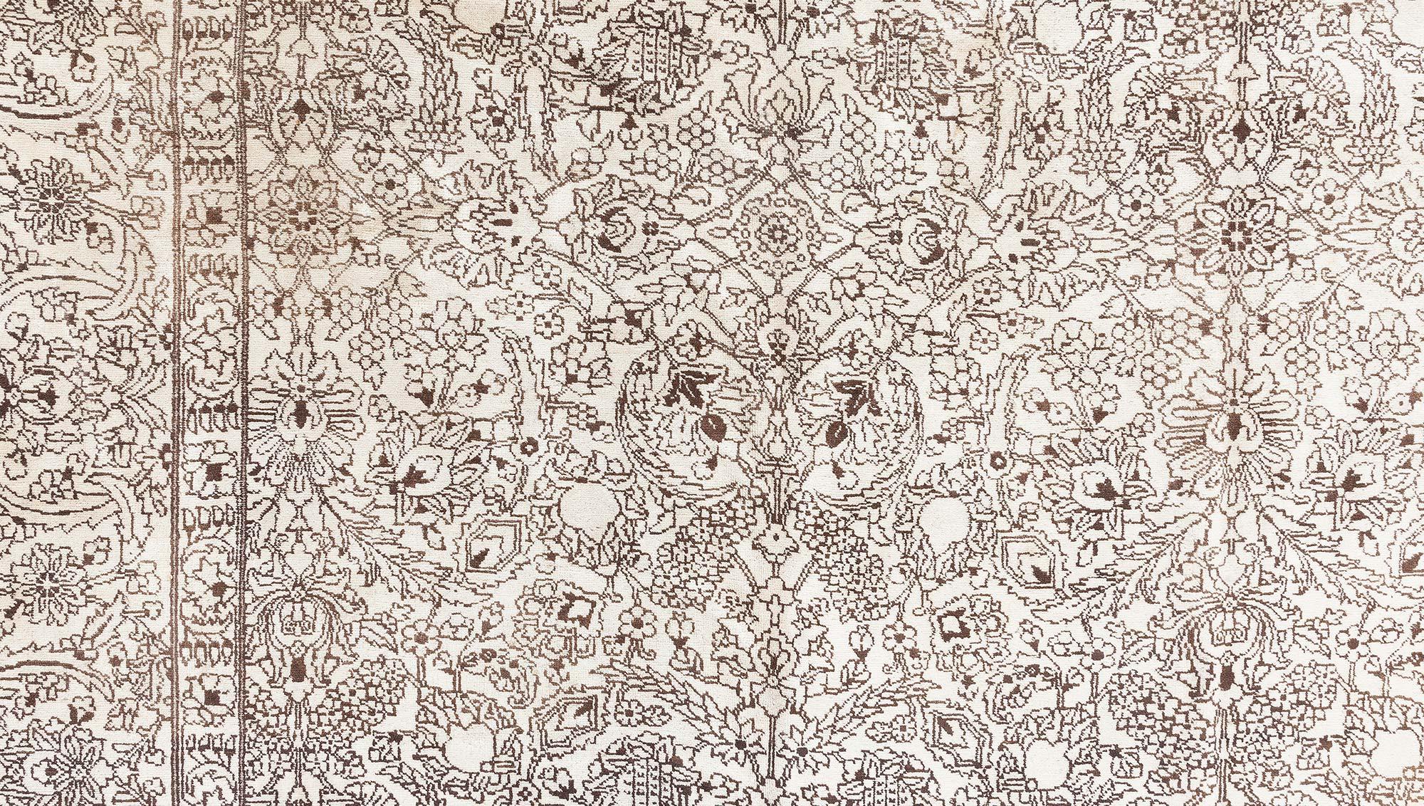 Doris Leslie Blau Antique Persian Tabriz Beige and Brown Rug (Wolle) im Angebot