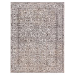 Doris Leslie Blau Antique Persian Tabriz Beige and Brown Rug