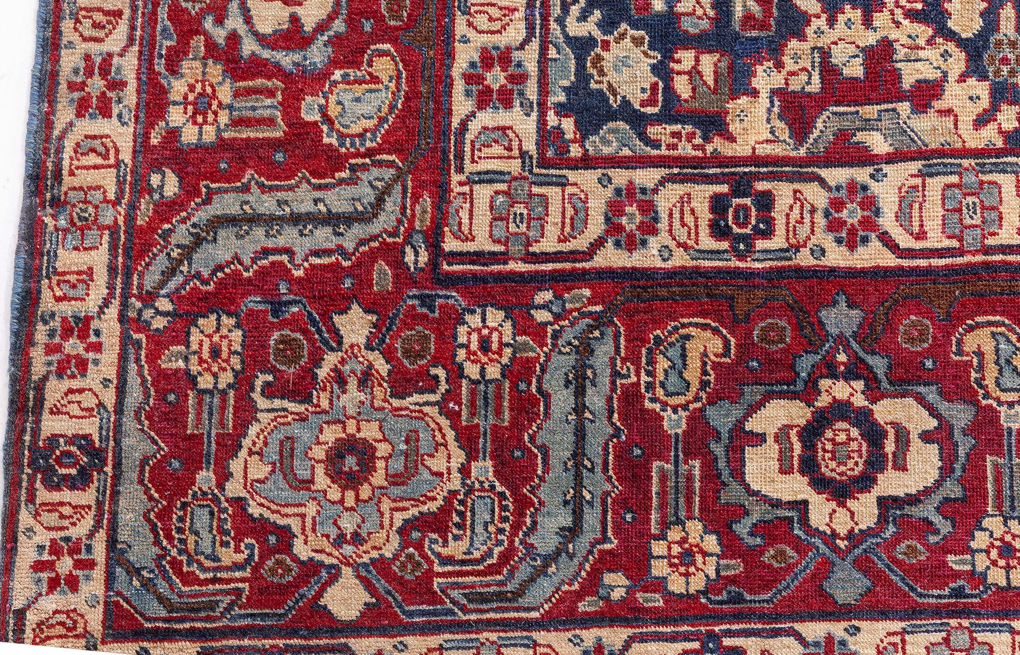 Doris Leslie Blau Tappeto antico persiano Tabriz Botanic in lana fatto a mano in vendita 4