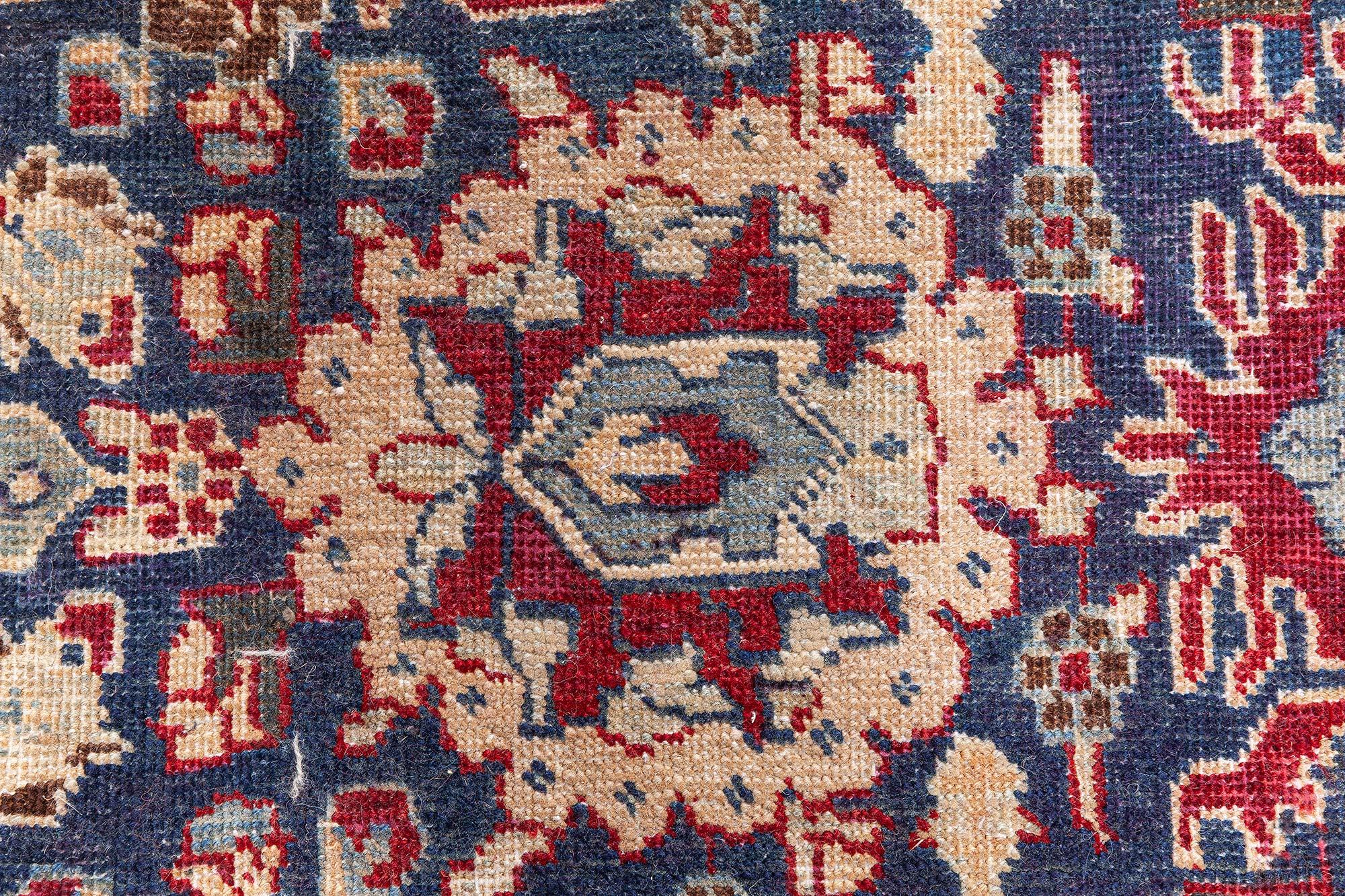 Antique tapis persan en laine Tabriz Botanic fait à la main
Taille : 12'0