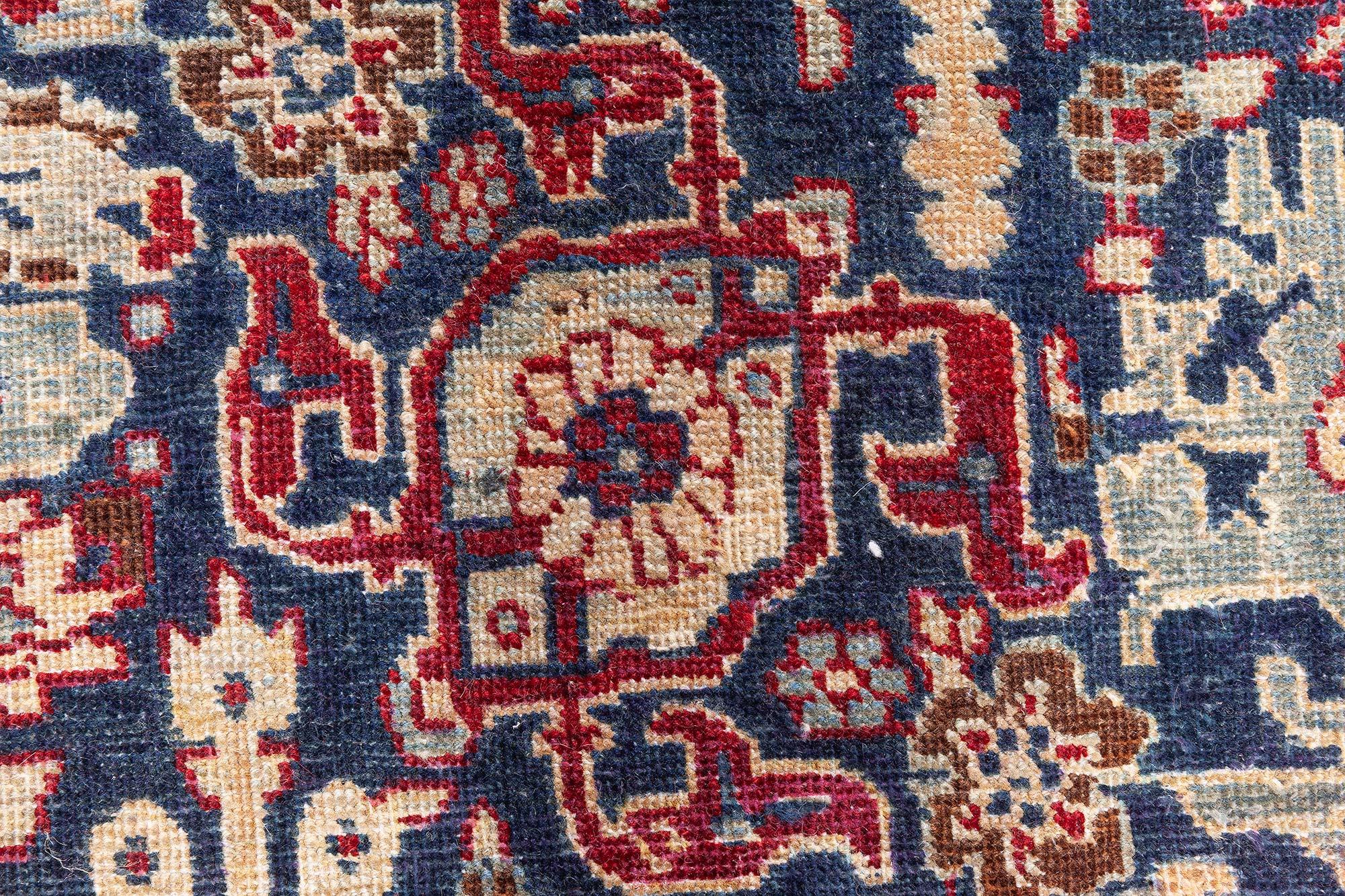 Persiano Doris Leslie Blau Tappeto antico persiano Tabriz Botanic in lana fatto a mano in vendita