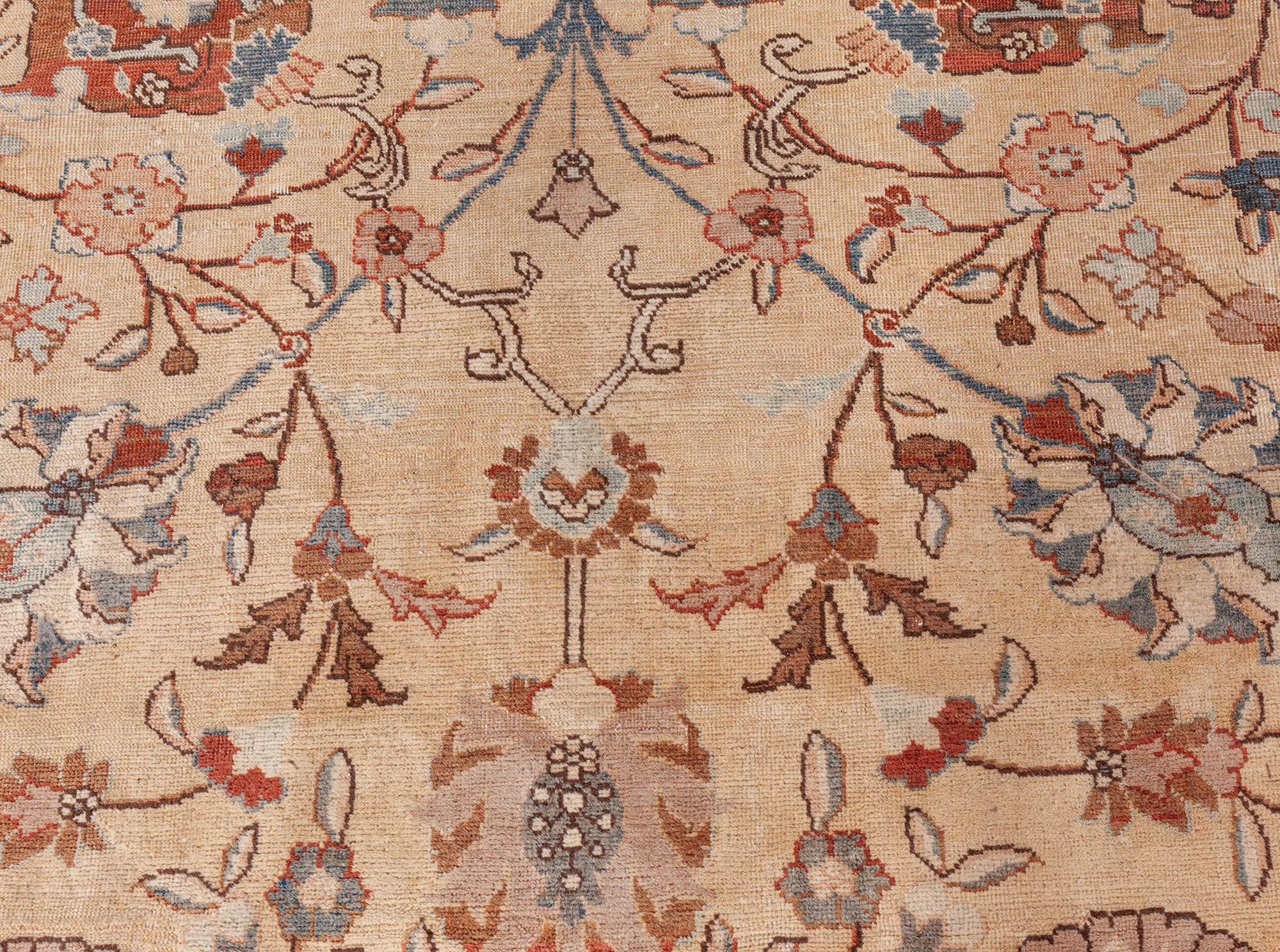 Tapis persan ancien Tabriz Botanic fait à la main Doris Leslie Blau Bon état - En vente à New York, NY