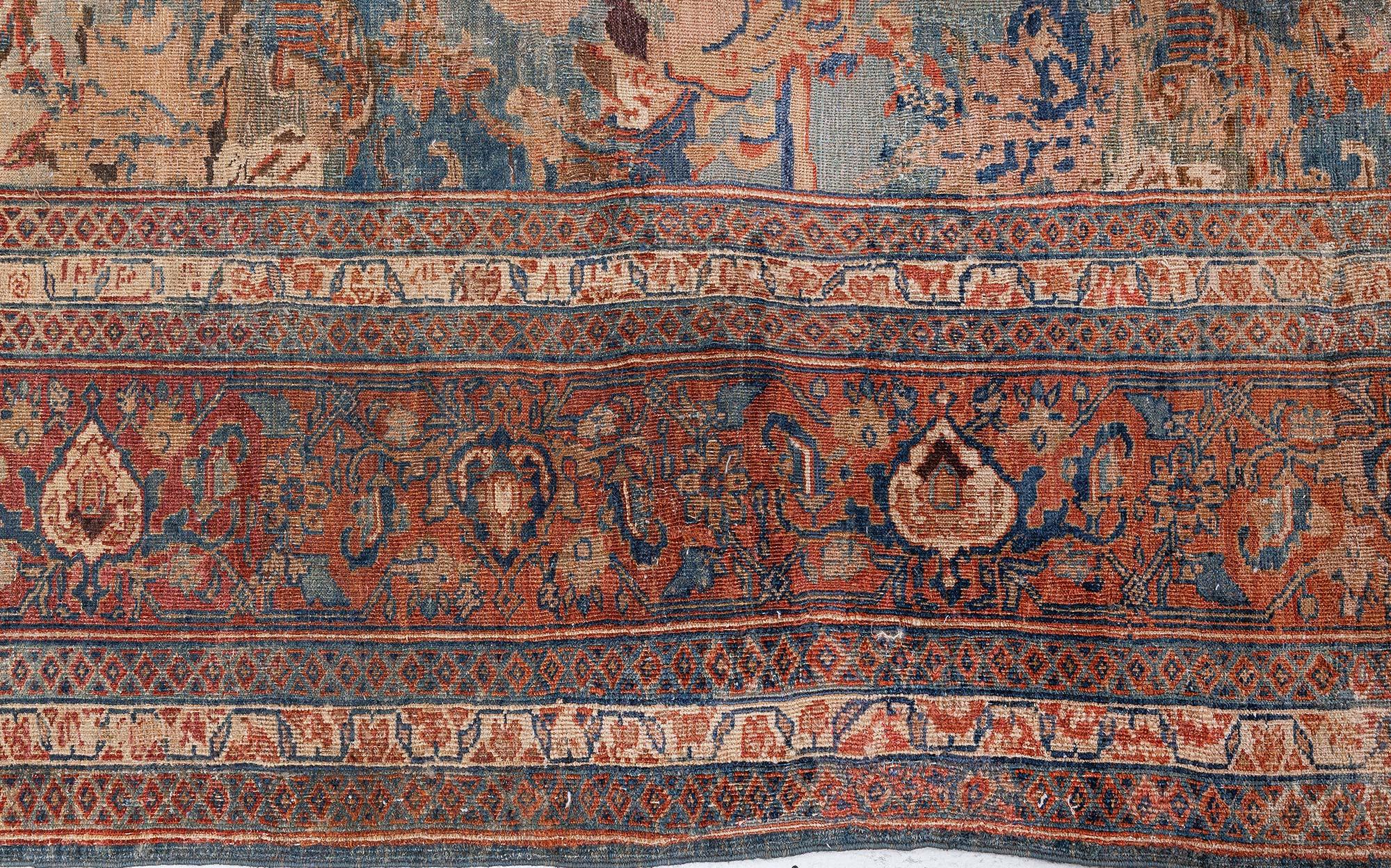 20ième siècle Tapis persan ancien Tabriz Botanic fait à la main Doris Leslie Blau en vente