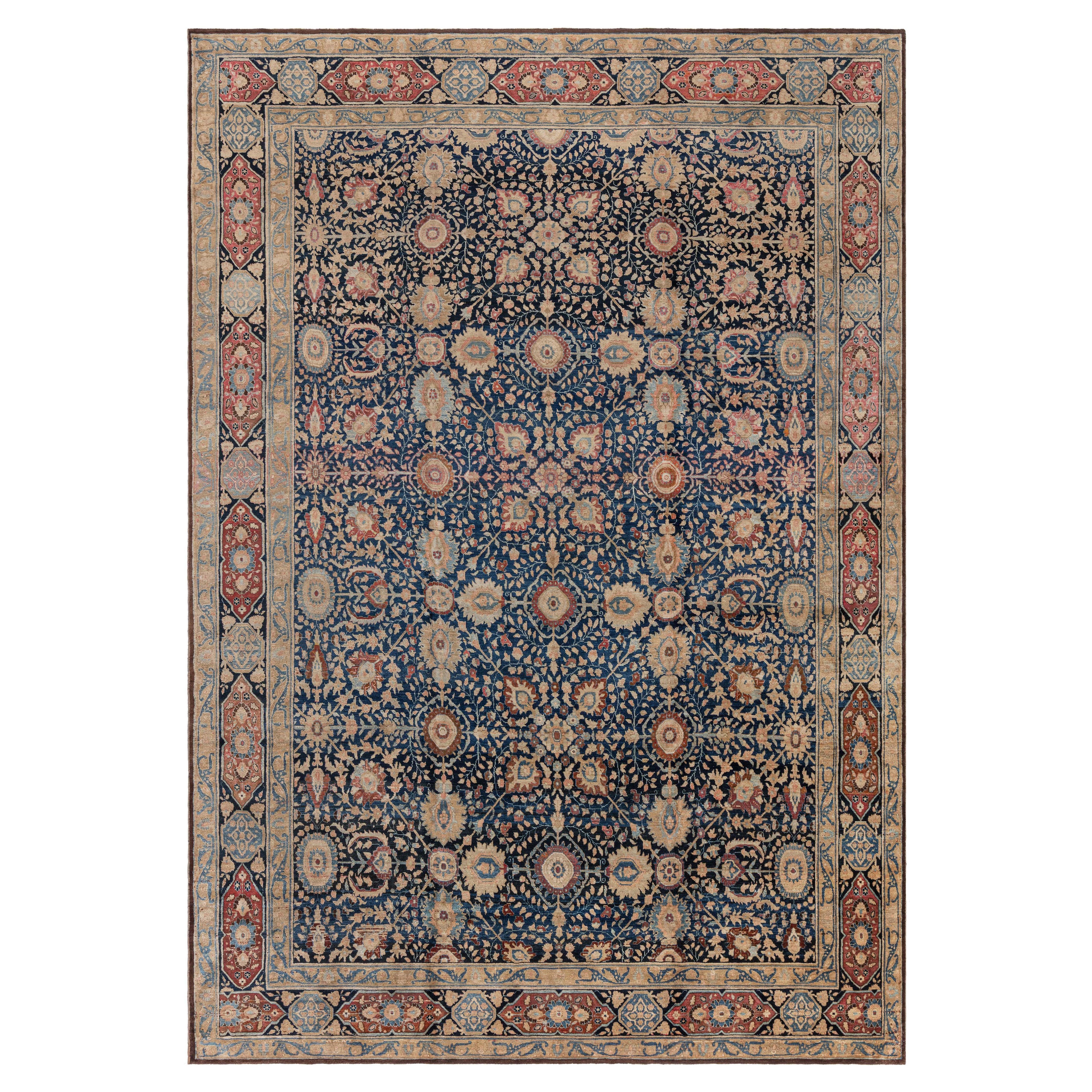 Doris Leslie Blau Tappeto antico persiano Tabriz Botanic in lana fatto a mano