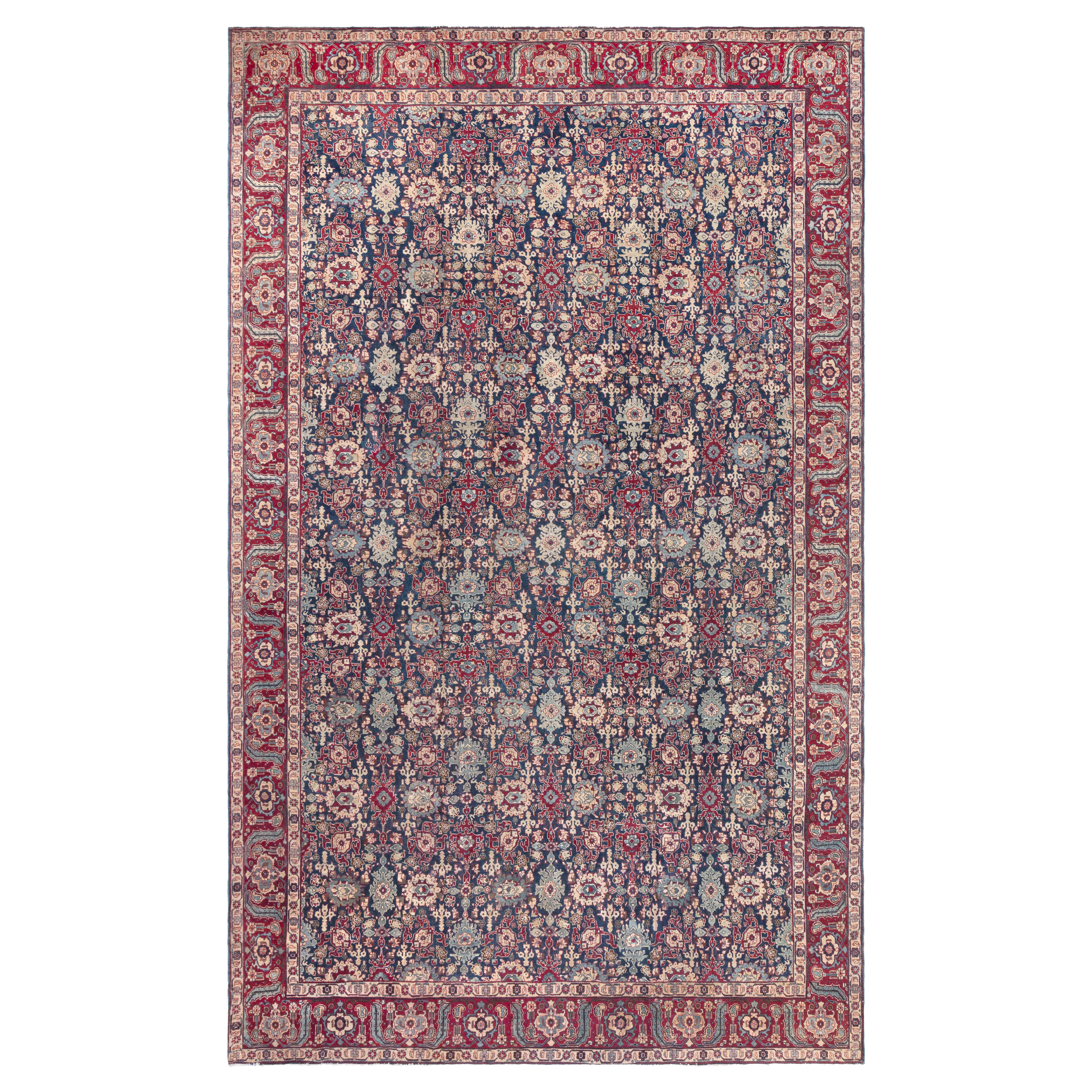 Doris Leslie Blau Tappeto antico persiano Tabriz Botanic in lana fatto a mano