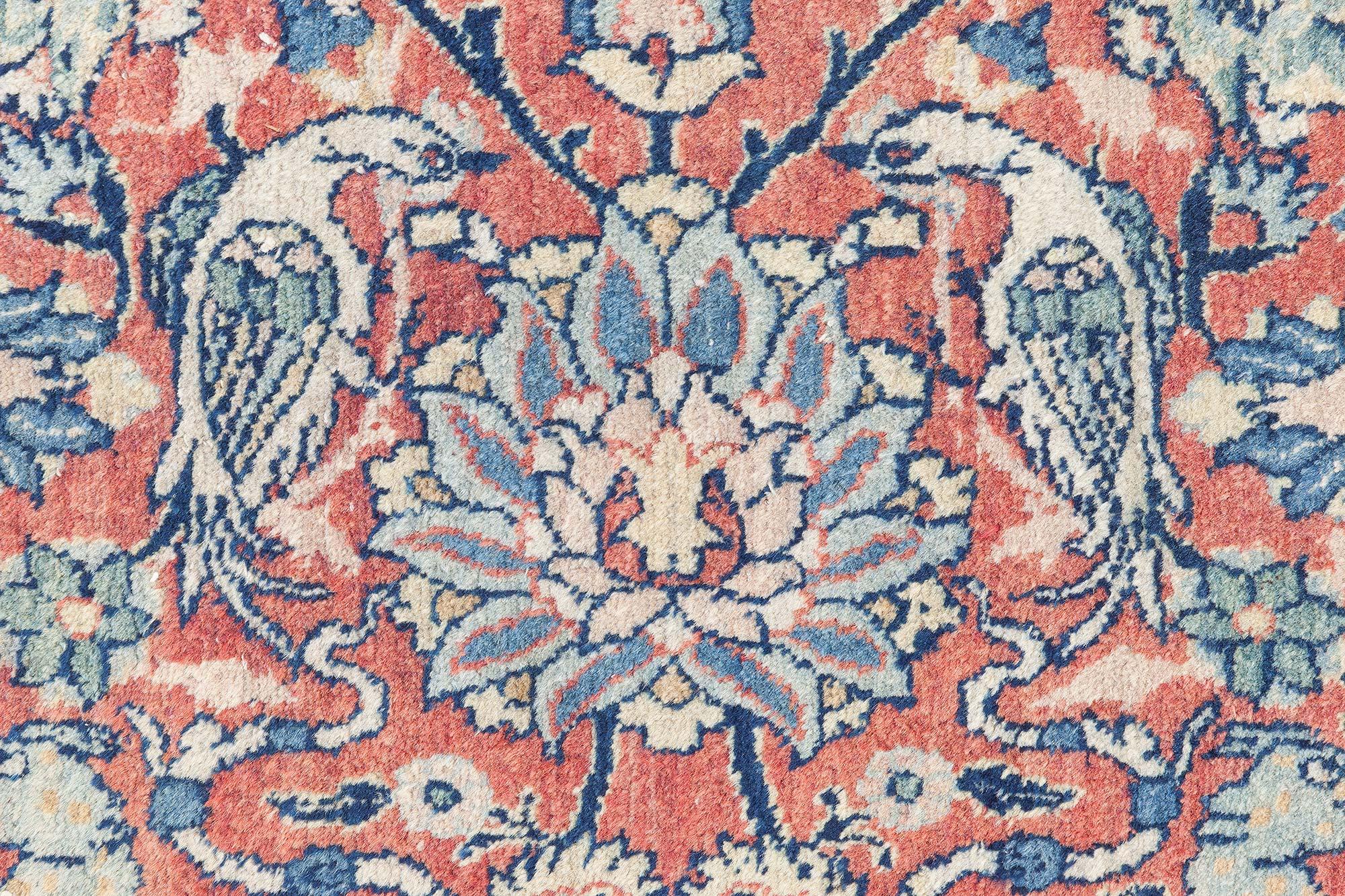 Doris Leslie Blau Tappeto di lana antico persiano Tabriz Botanic tessuto a mano in vendita 1