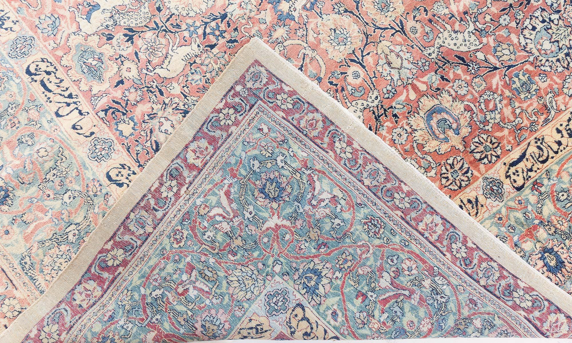 Doris Leslie Blau Tappeto di lana antico persiano Tabriz Botanic tessuto a mano in vendita 2