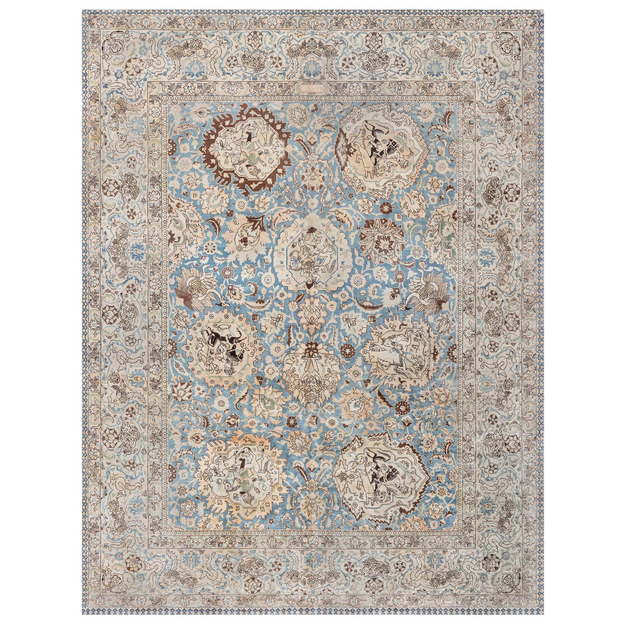 Doris Leslie Blau Antique Persian Tabriz Botanic Handwoven Wool Rug