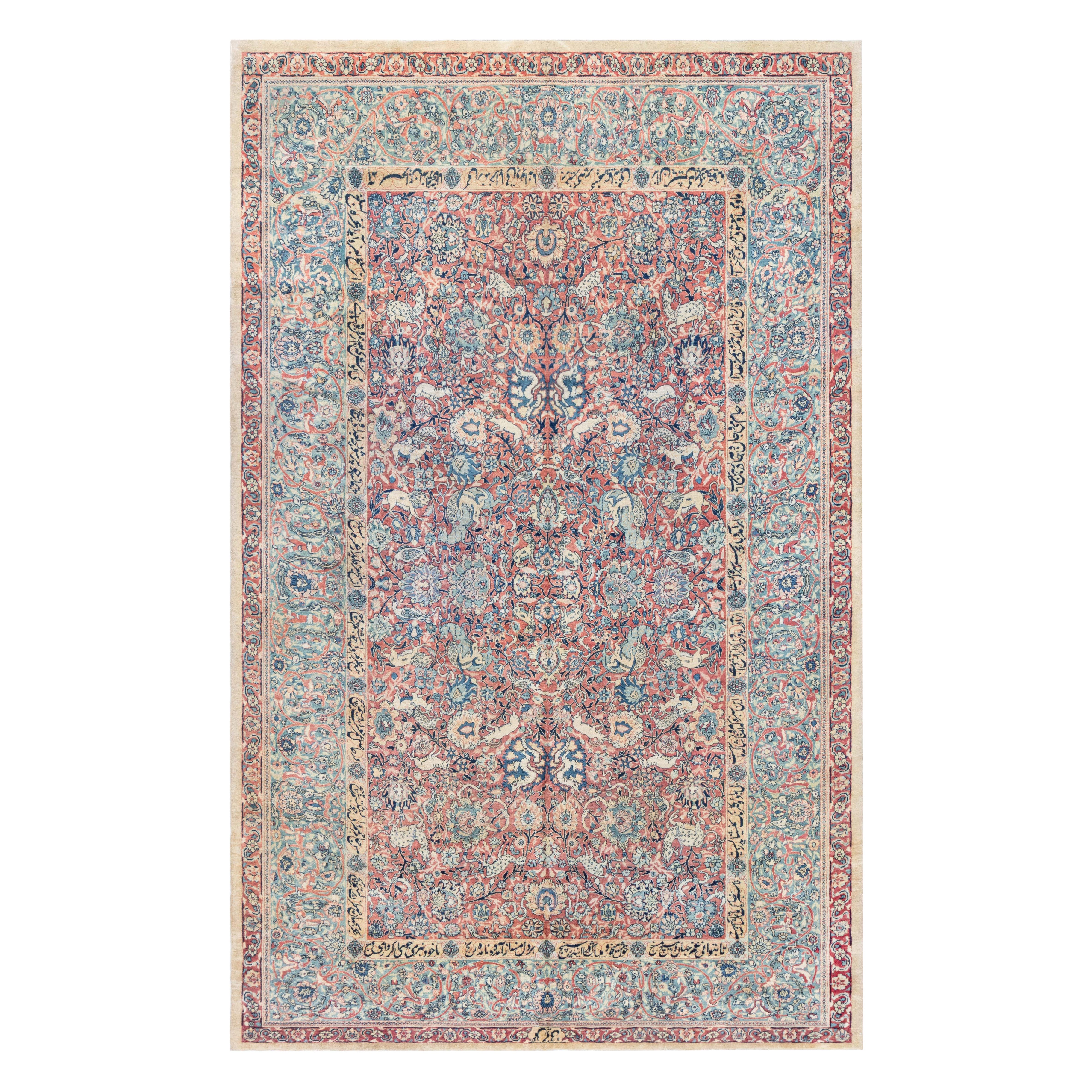 Doris Leslie Blau Antique Persian Tabriz Botanic Handwoven Wool Rug