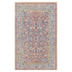 Doris Leslie Blau Alfombra persa antigua de lana tejida a mano Tabriz Botanic