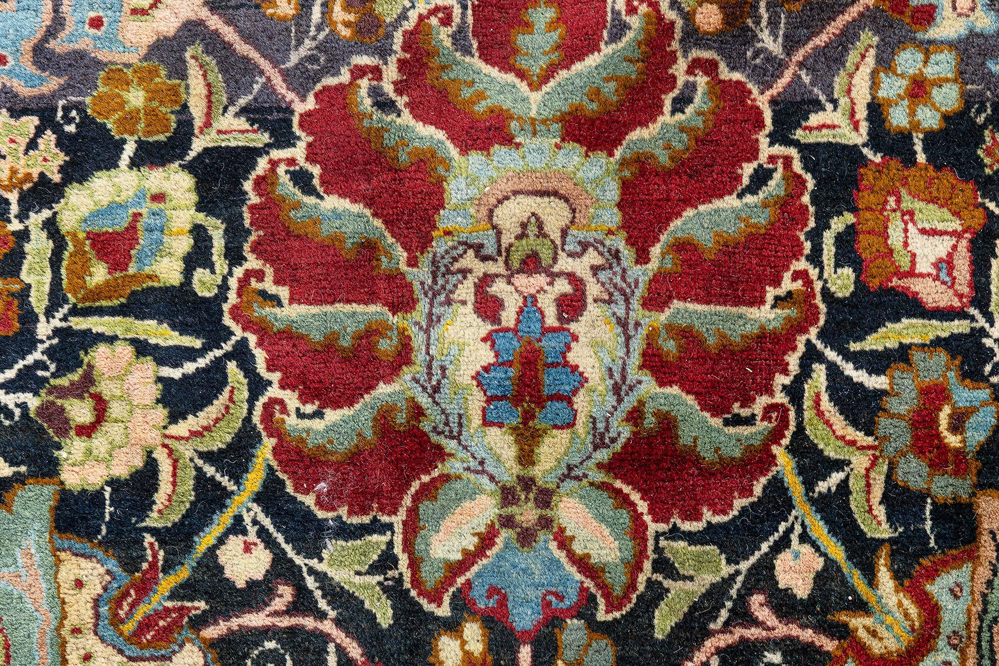 Fine Antique Persian Tabriz Floral Red Handmade Wool Rug (size adjusted)
Size: 11'3