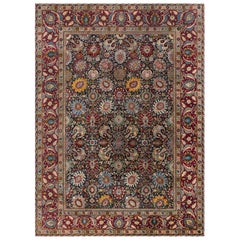 Doris Leslie Blau Tappeto floreale persiano antico Tabriz Dimensioni adattate